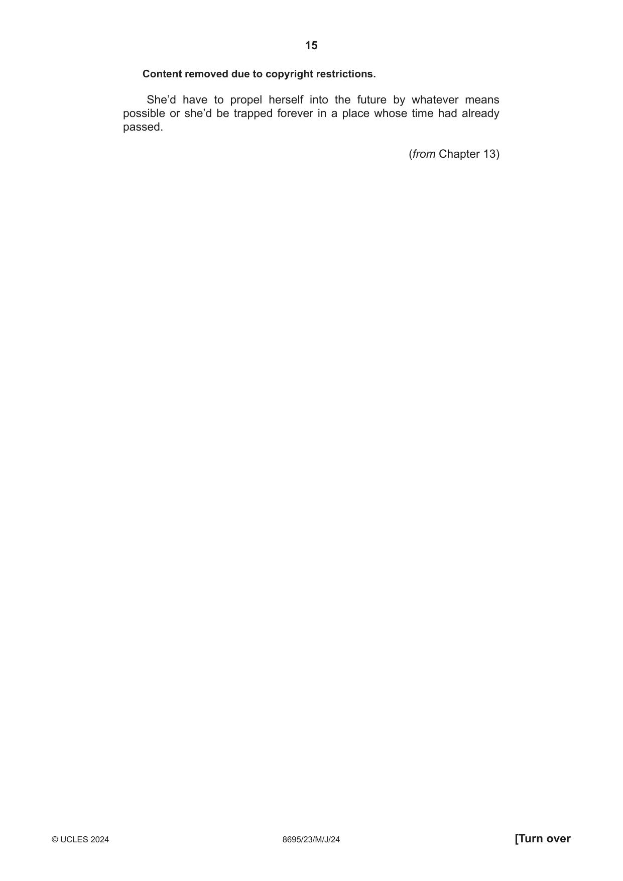 Cambridge A Level English - Language and Literature (AS Level only, from 2016) 8695 2024 May/June Paper 2 · Variant 3 question paper, page 15 of 24