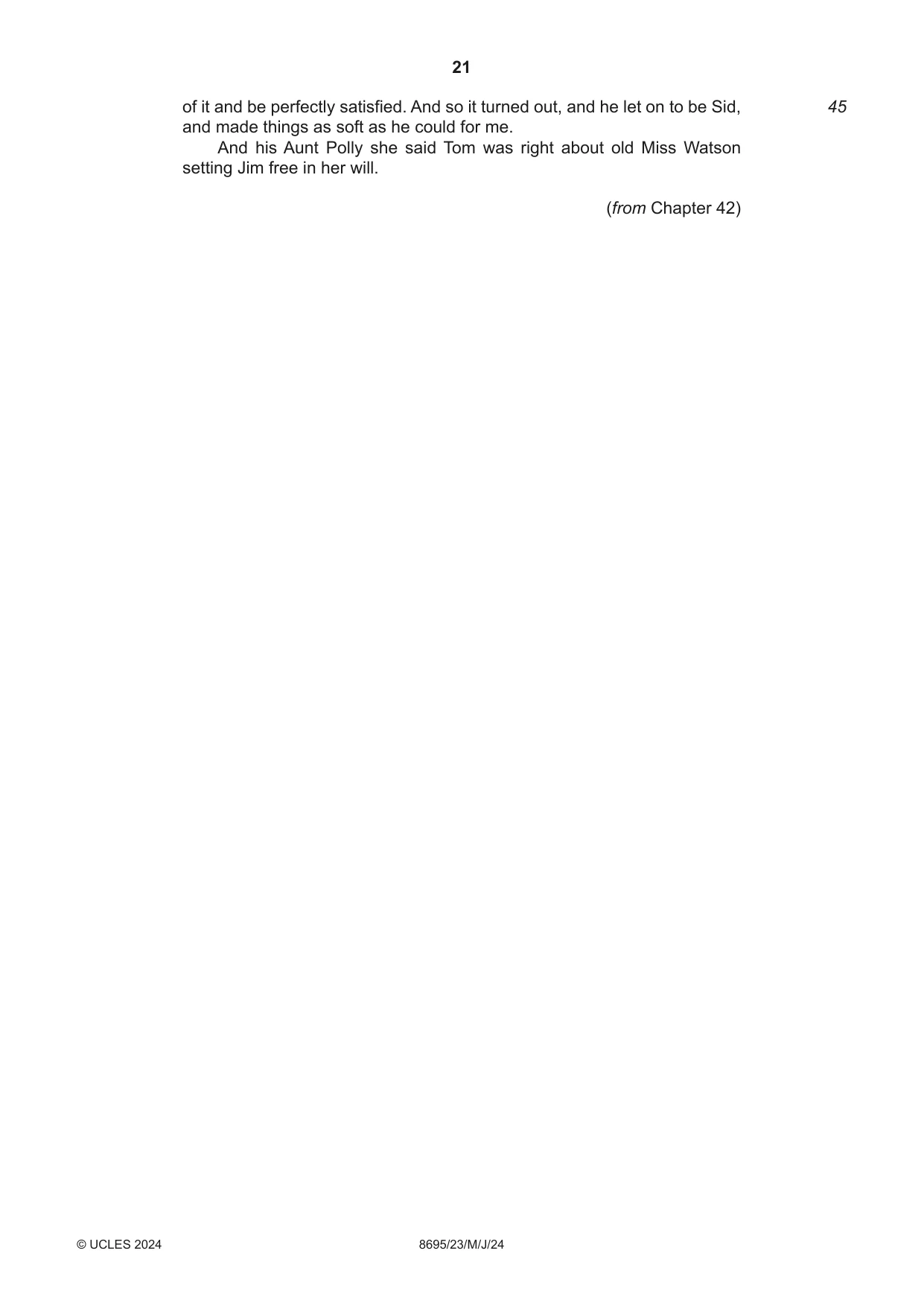 Cambridge A Level English - Language and Literature (AS Level only, from 2016) 8695 2024 May/June Paper 2 · Variant 3 question paper, page 21 of 24