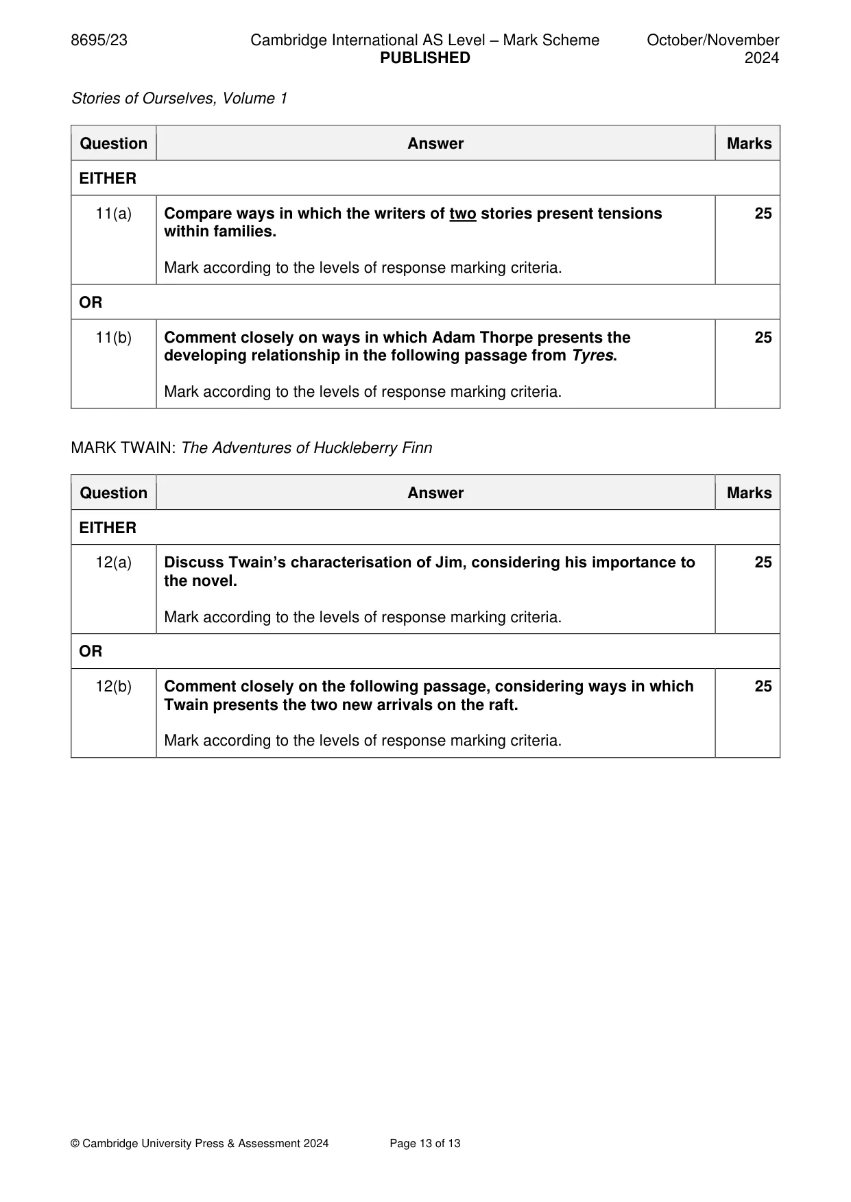 Mark scheme, page 13 of 13