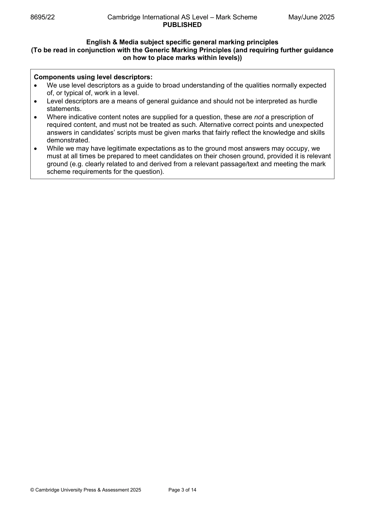 Mark scheme, page 3 of 14