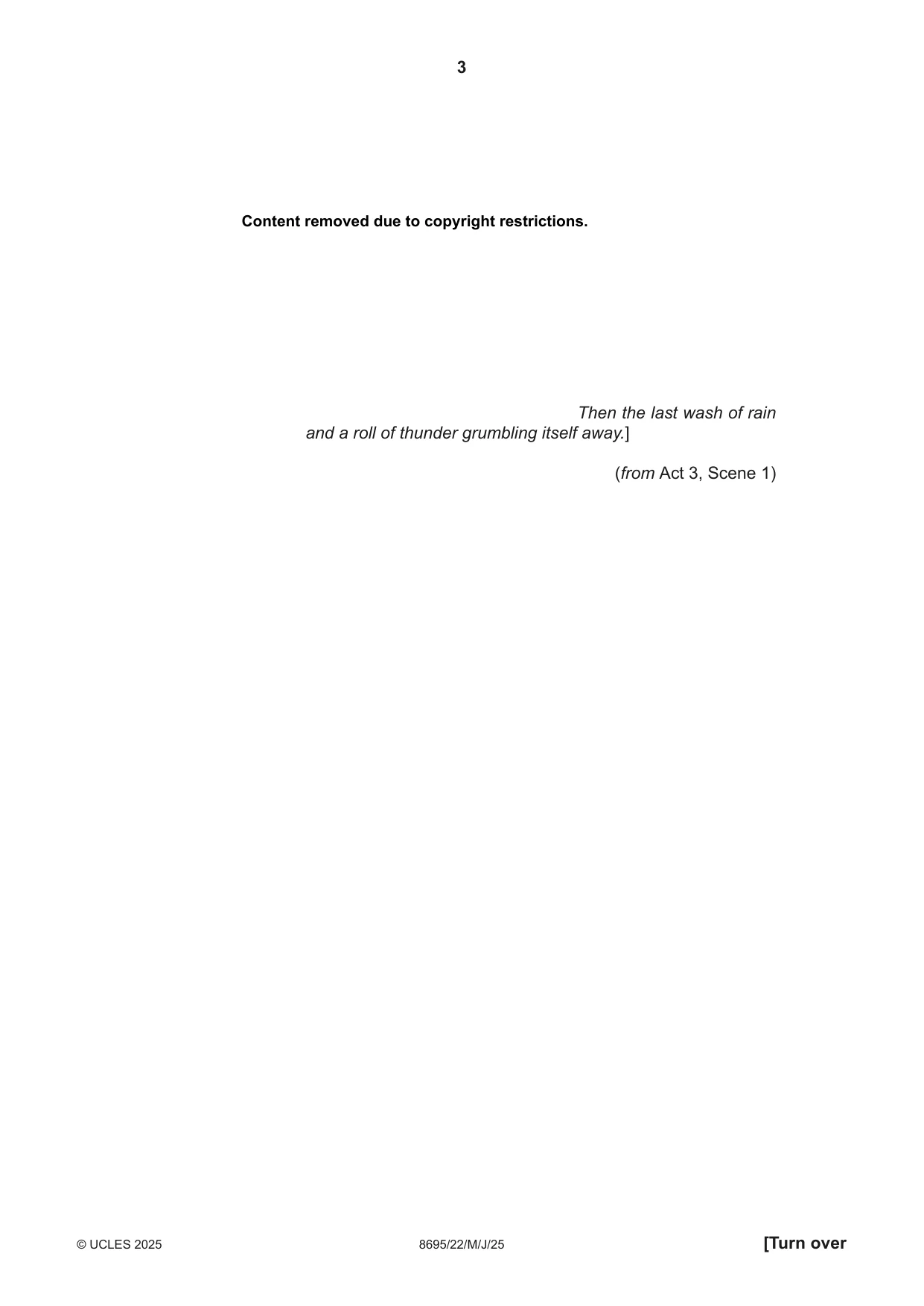 Cambridge A Level English - Language and Literature (AS Level only, from 2016) 8695 2025 May/June Paper 2 · Variant 2 question paper, page 3 of 20