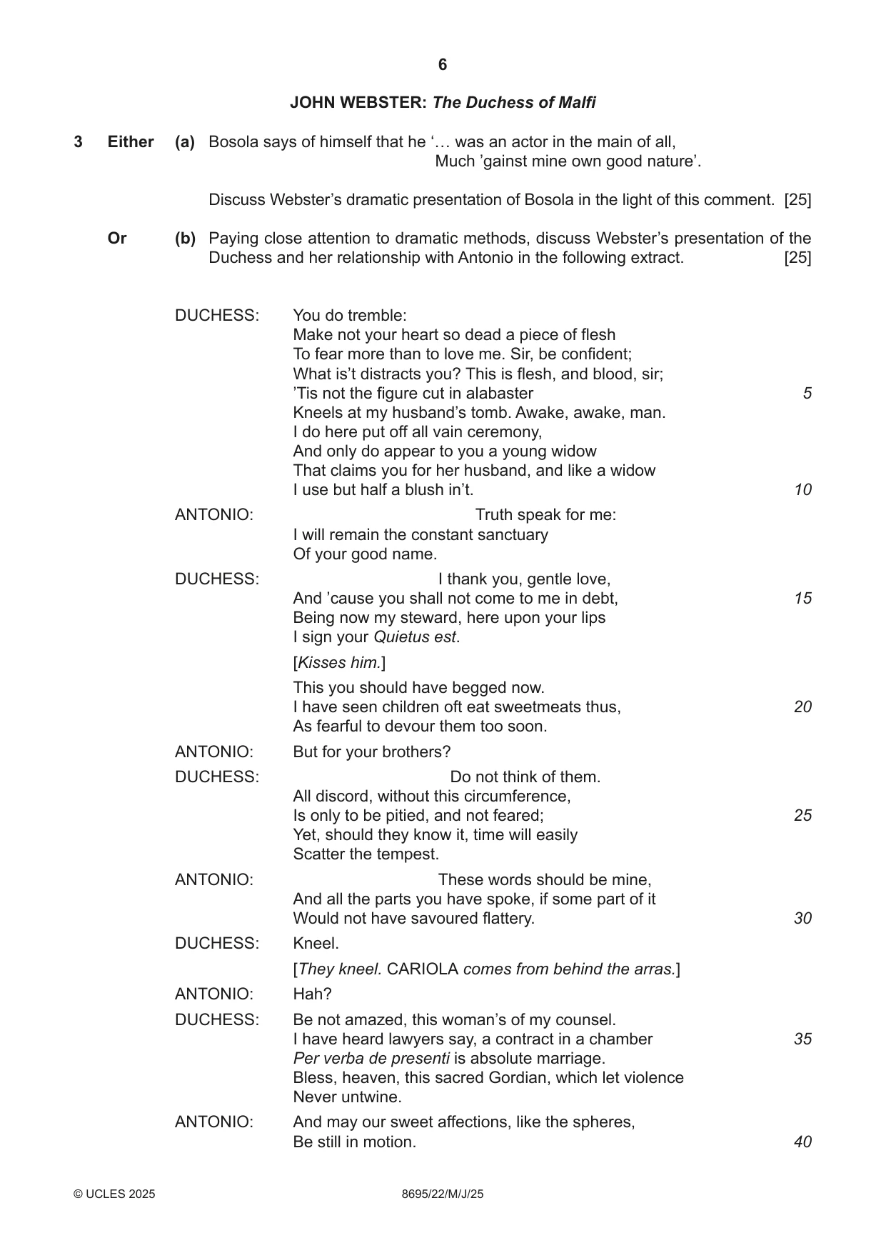 Cambridge A Level English - Language and Literature (AS Level only, from 2016) 8695 2025 May/June Paper 2 · Variant 2 question paper, page 6 of 20