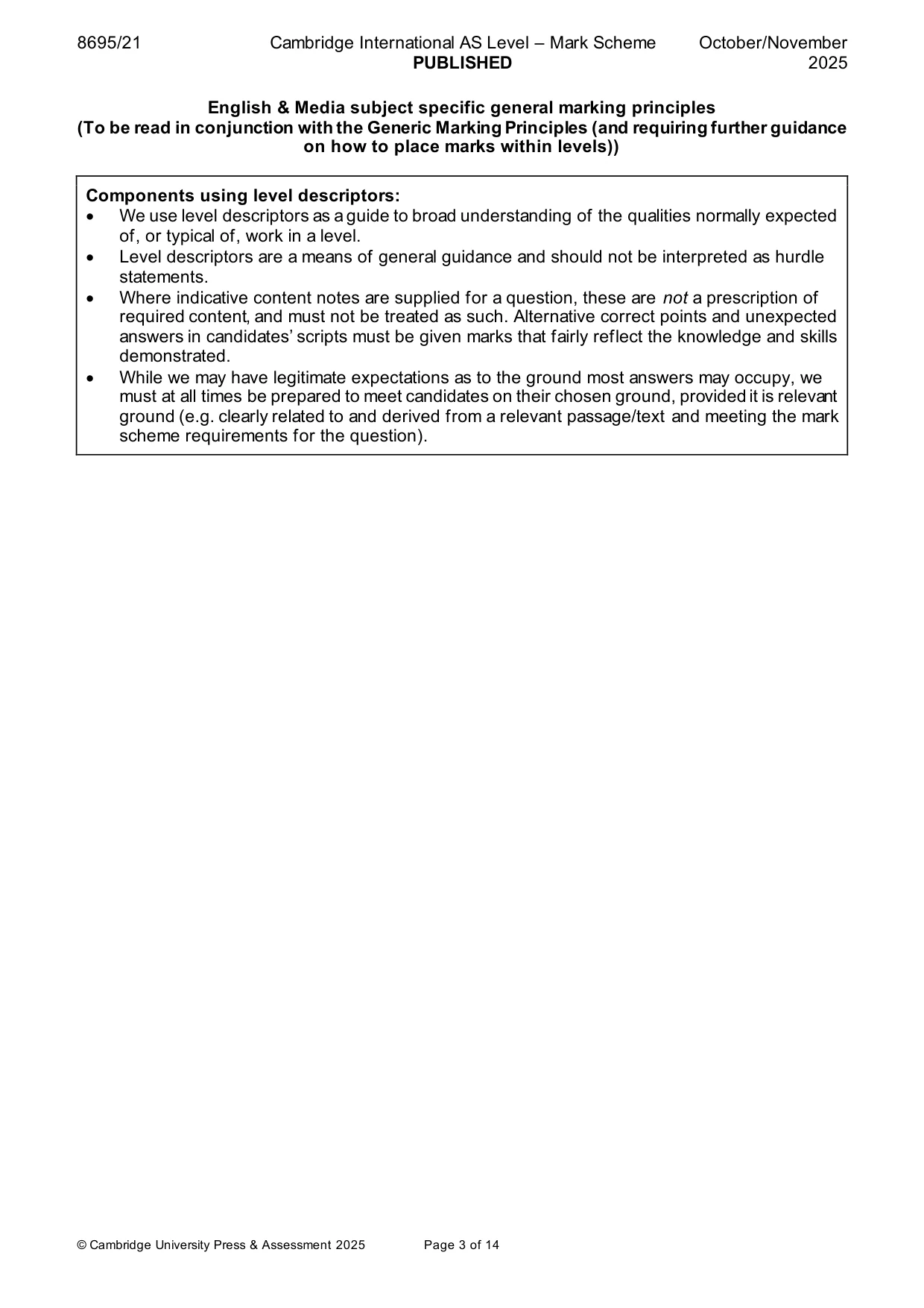 Mark scheme, page 3 of 14