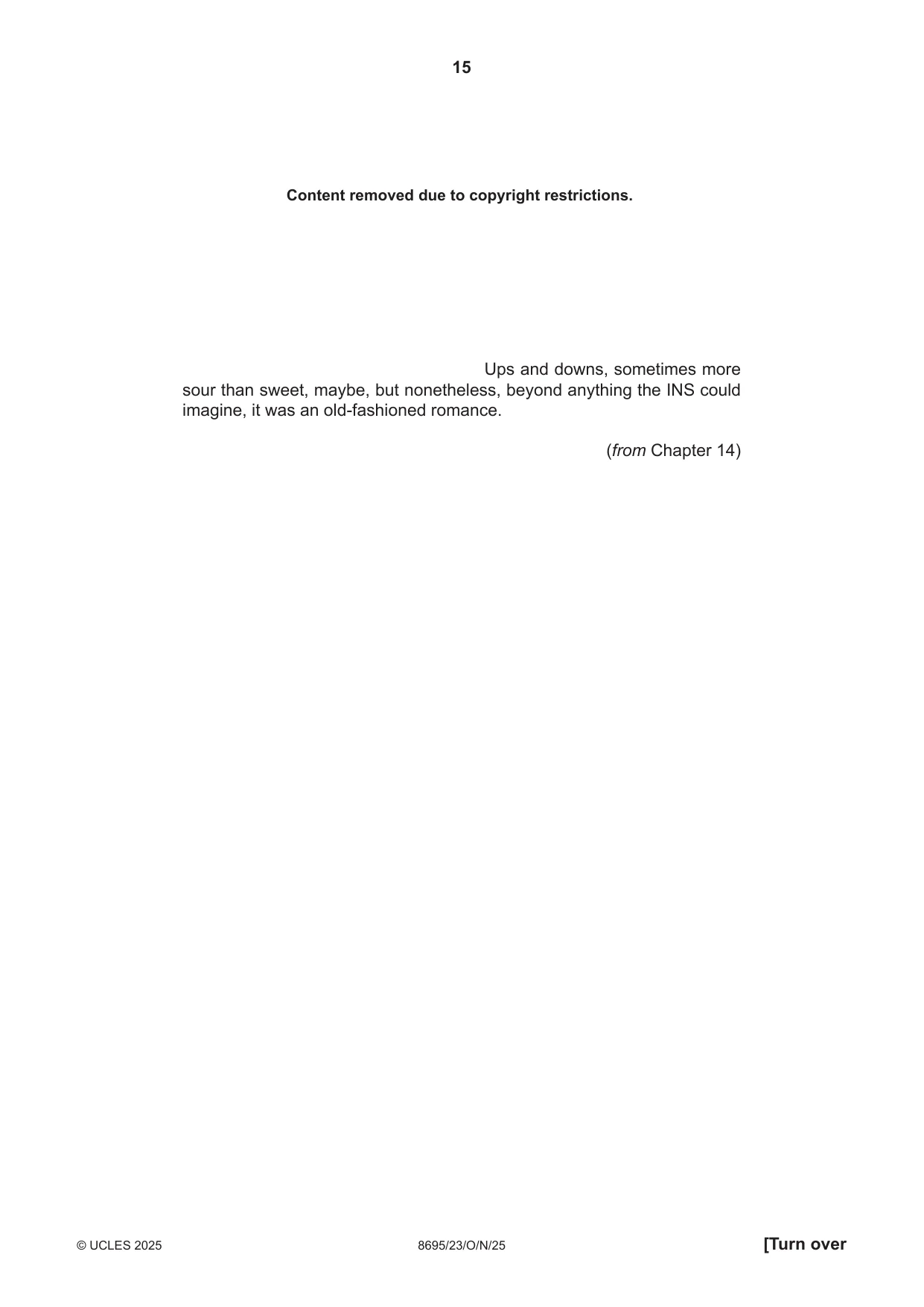 Cambridge A Level English - Language and Literature (AS Level only, from 2016) 8695 2025 Oct/Nov Paper 2 · Variant 3 question paper, page 15 of 20