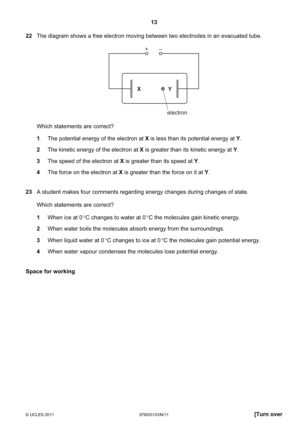 Cambridge A Level Physical Science 8780 2011 Oct/Nov Paper 1 · Variant 1 question paper, page 13 of 16