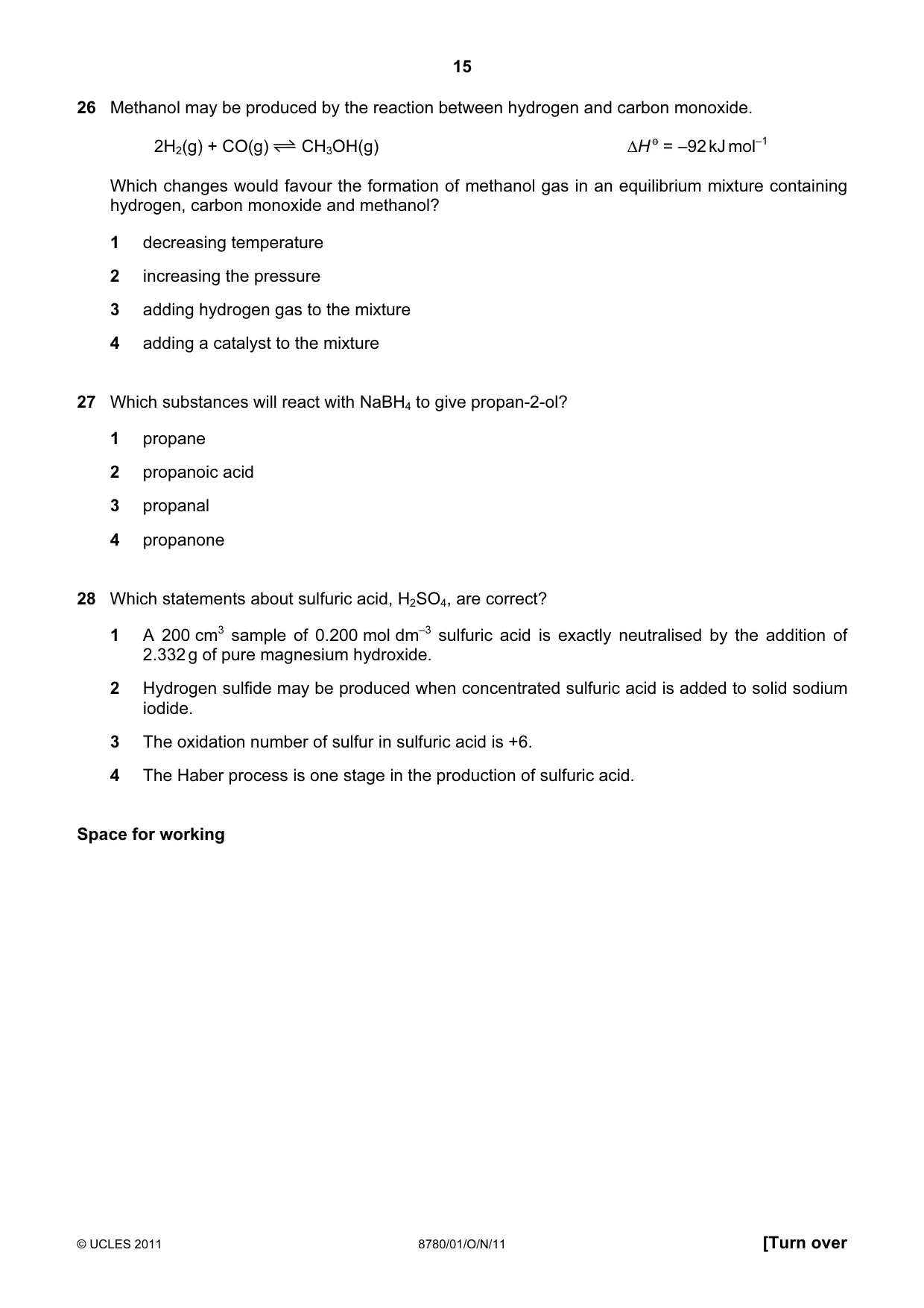 Cambridge A Level Physical Science 8780 2011 Oct/Nov Paper 1 · Variant 1 question paper, page 15 of 16