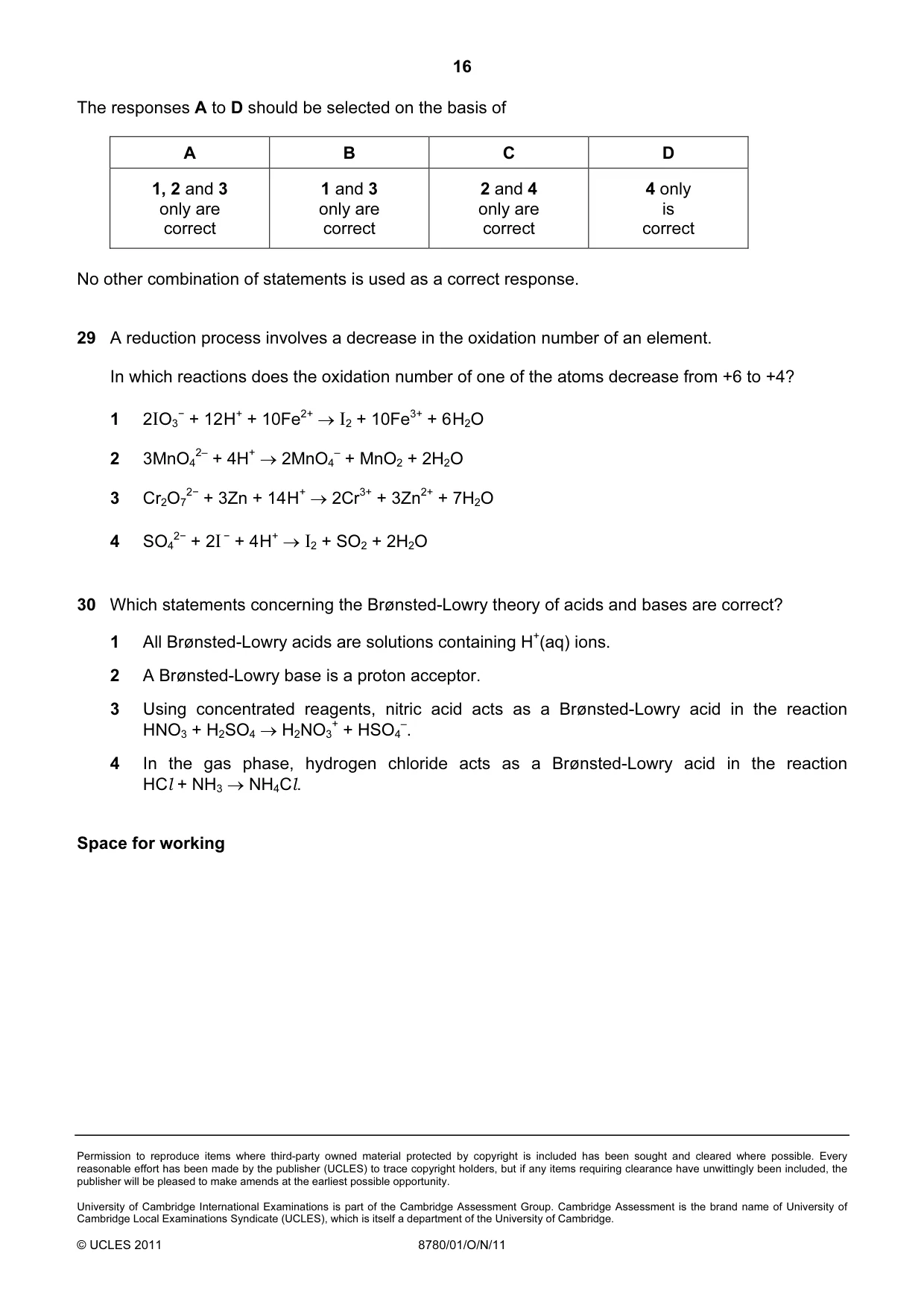 Cambridge A Level Physical Science 8780 2011 Oct/Nov Paper 1 · Variant 1 question paper, page 16 of 16