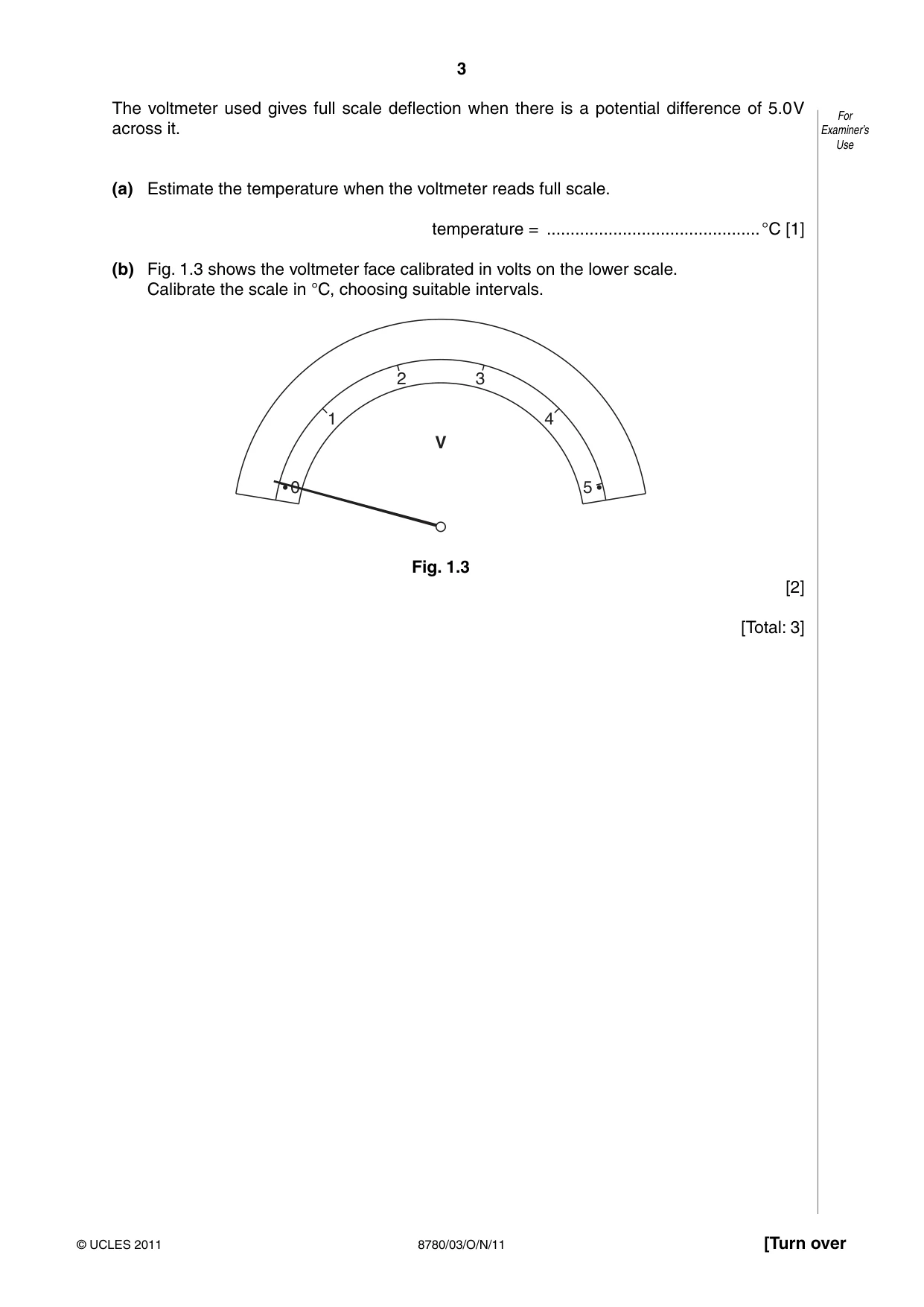 Cambridge A Level Physical Science 8780 2011 Oct/Nov Paper 3 · Variant 1 question paper, page 3 of 20