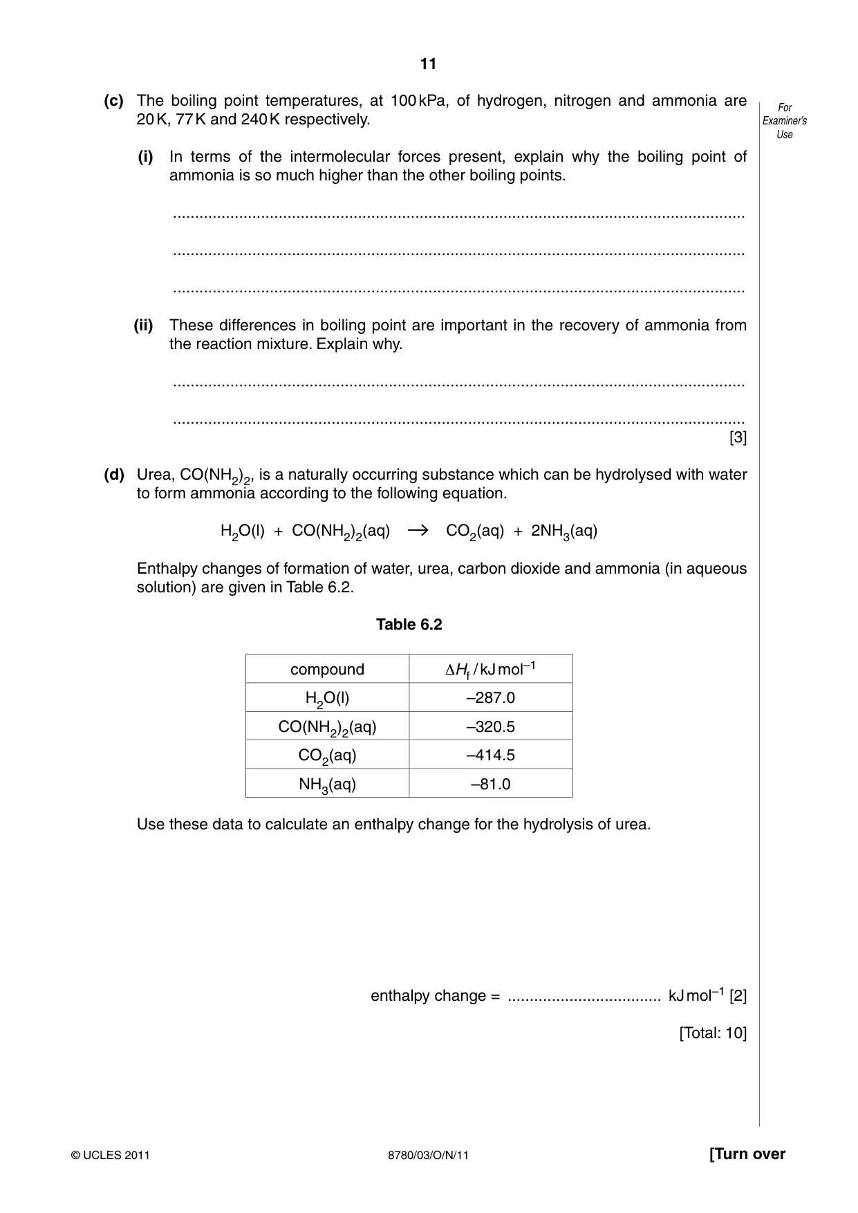 Cambridge A Level Physical Science 8780 2011 Oct/Nov Paper 3 · Variant 1 question paper, page 11 of 20