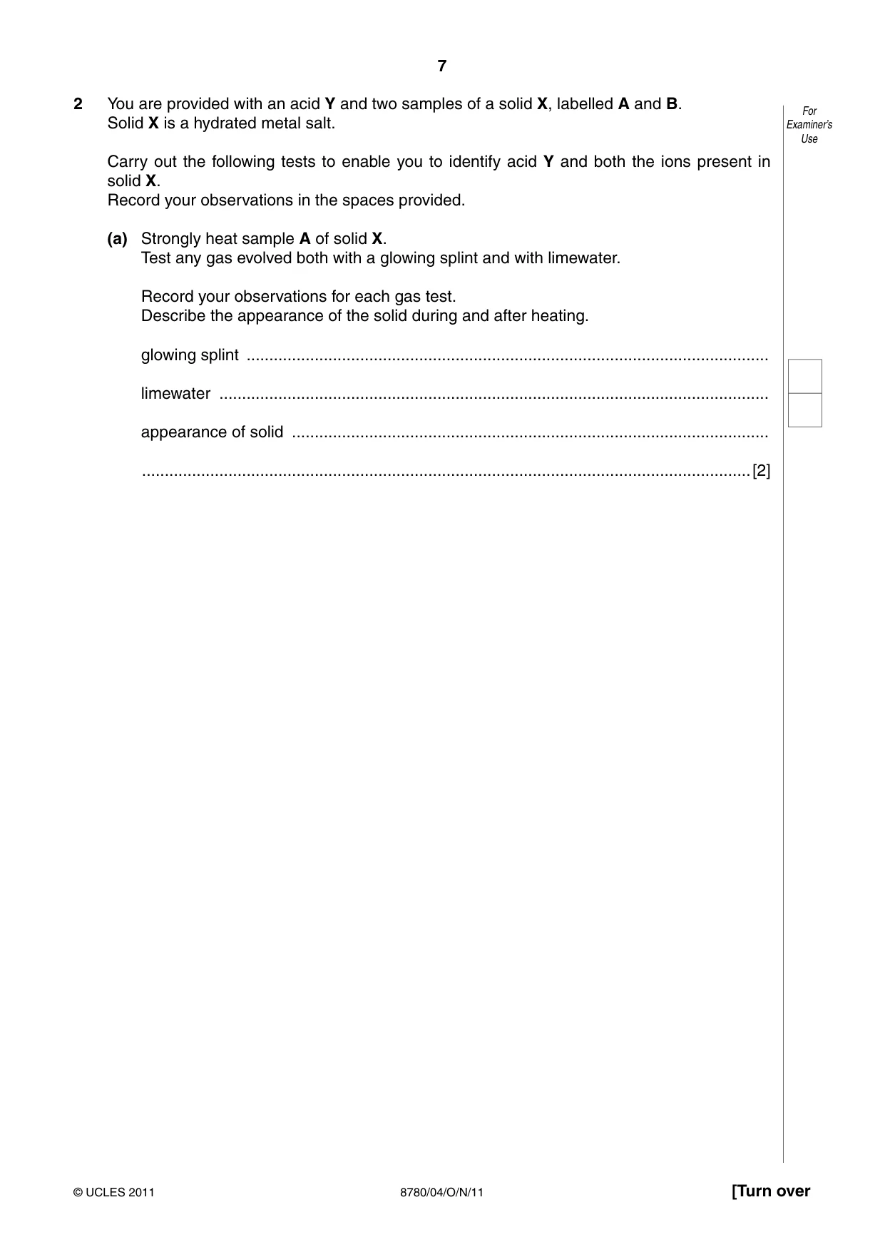 Cambridge A Level Physical Science 8780 2011 Oct/Nov Paper 4 · Variant 1 question paper, page 7 of 12