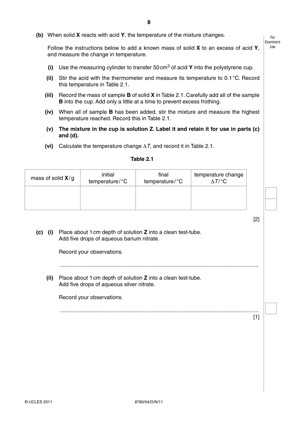Cambridge A Level Physical Science 8780 2011 Oct/Nov Paper 4 · Variant 1 question paper, page 8 of 12