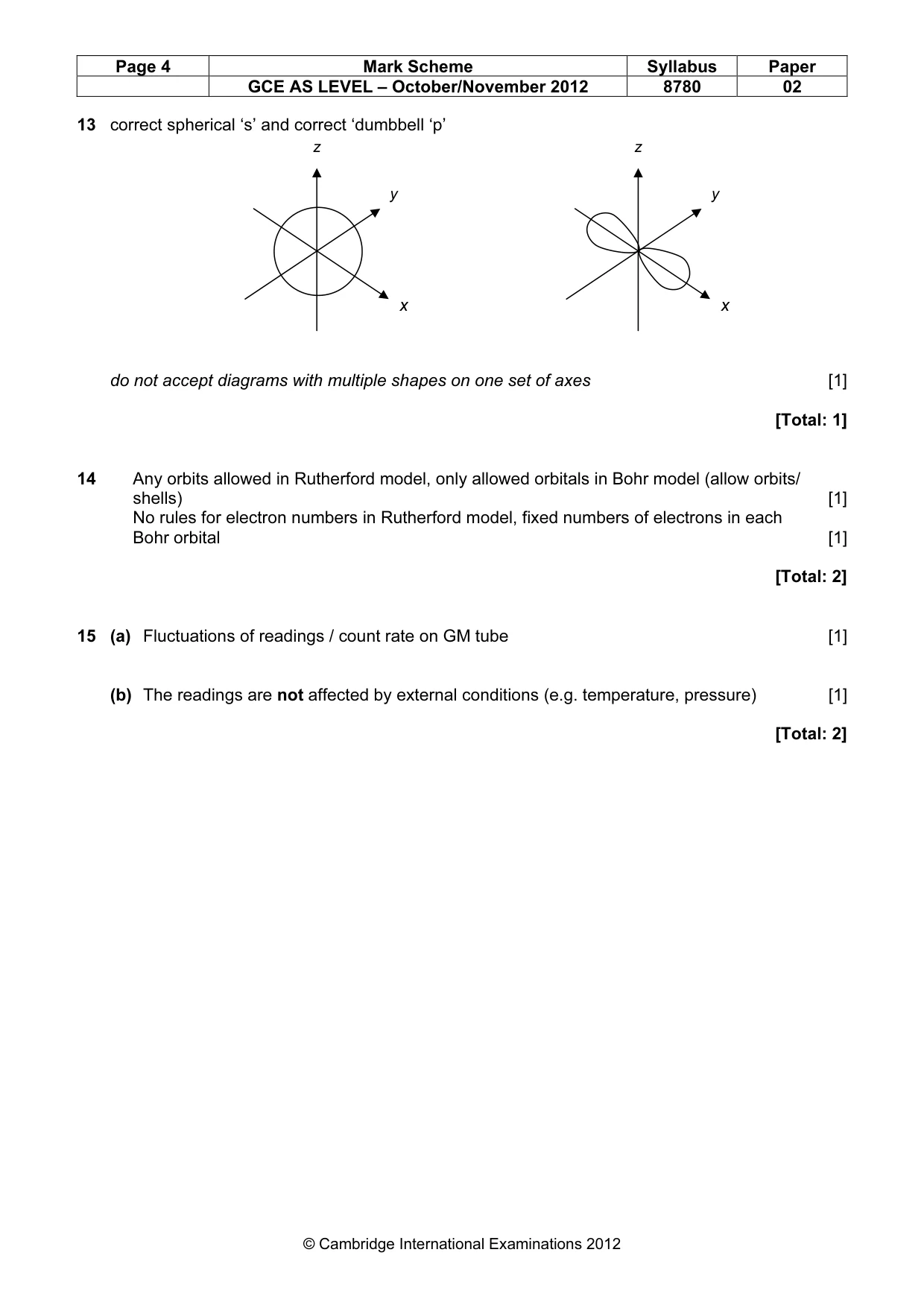Mark scheme, page 4 of 4