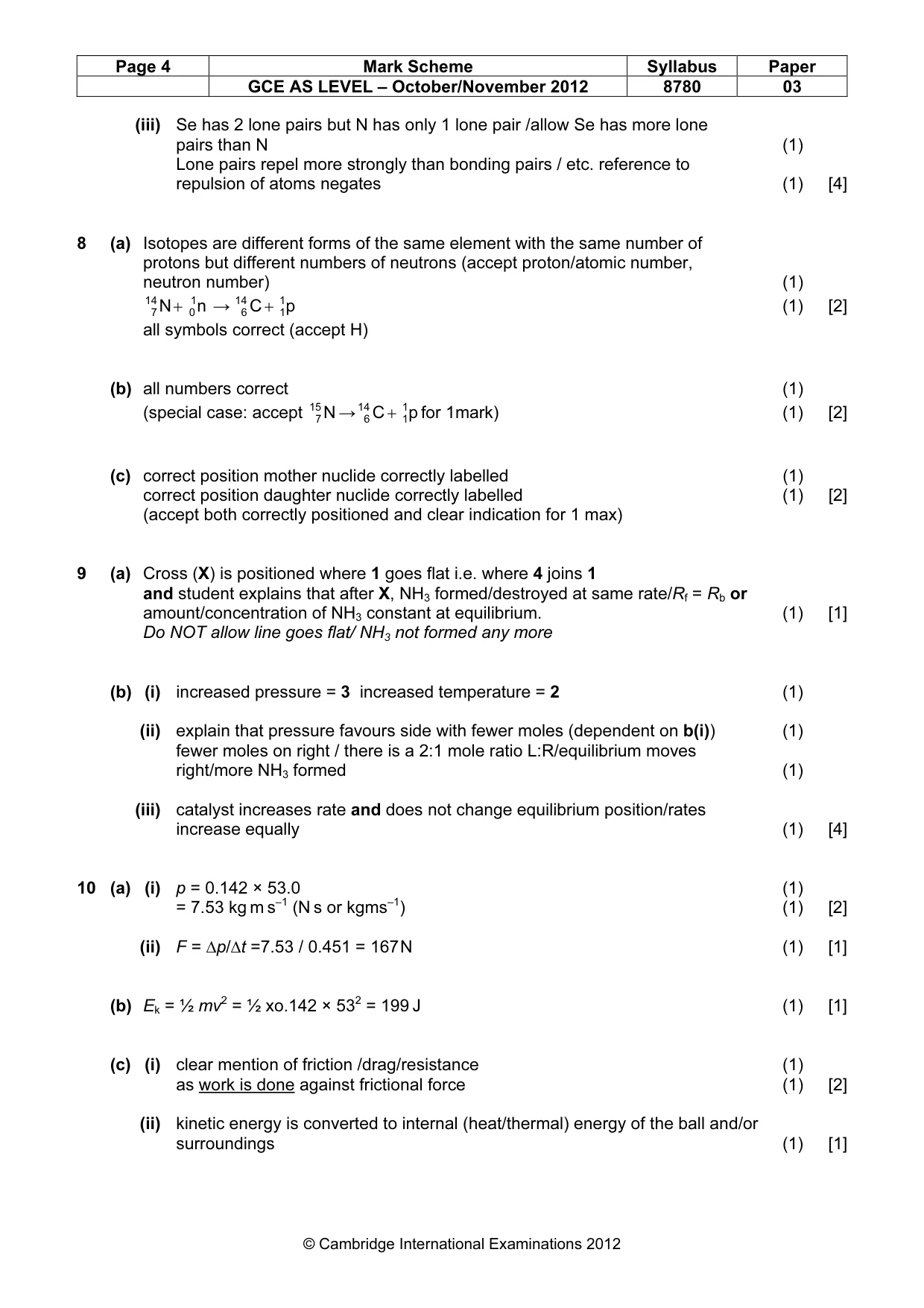 Mark scheme, page 4 of 6