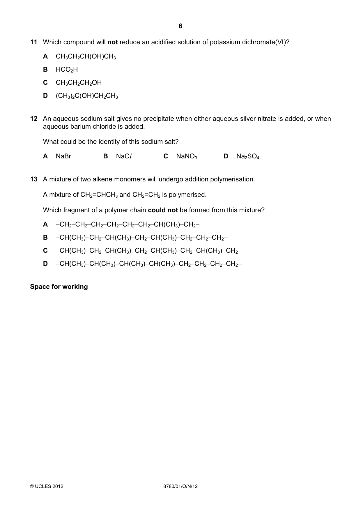 Cambridge A Level Physical Science 8780 2012 Oct/Nov Paper 1 · Variant 1 question paper, page 6 of 16