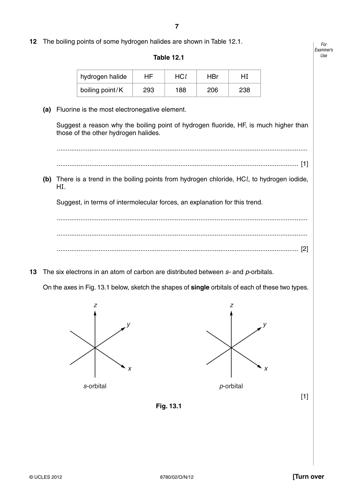 Cambridge A Level Physical Science 8780 2012 Oct/Nov Paper 2 · Variant 1 question paper, page 7 of 8