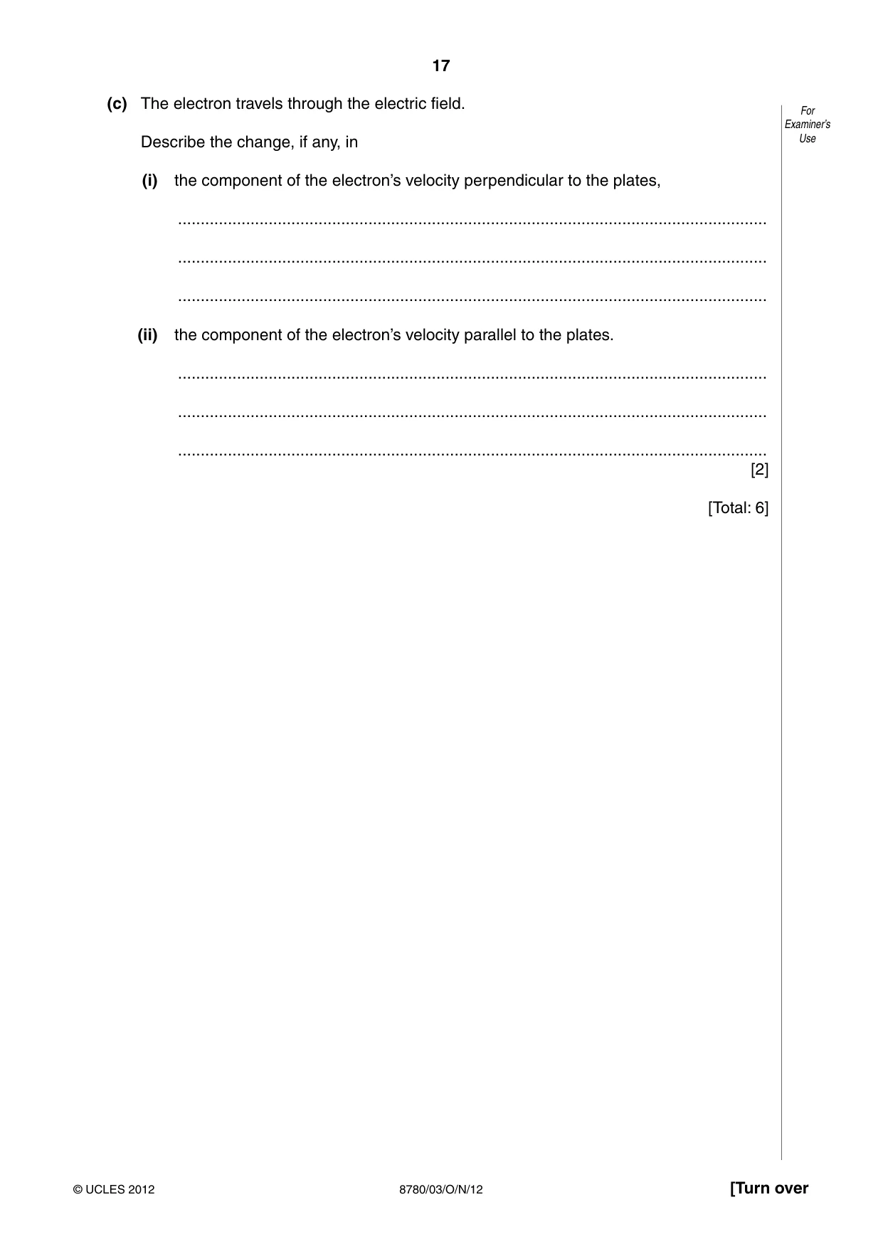 Cambridge A Level Physical Science 8780 2012 Oct/Nov Paper 3 · Variant 1 question paper, page 17 of 24