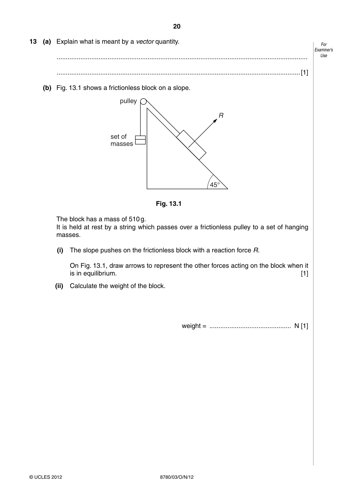 Cambridge A Level Physical Science 8780 2012 Oct/Nov Paper 3 · Variant 1 question paper, page 20 of 24