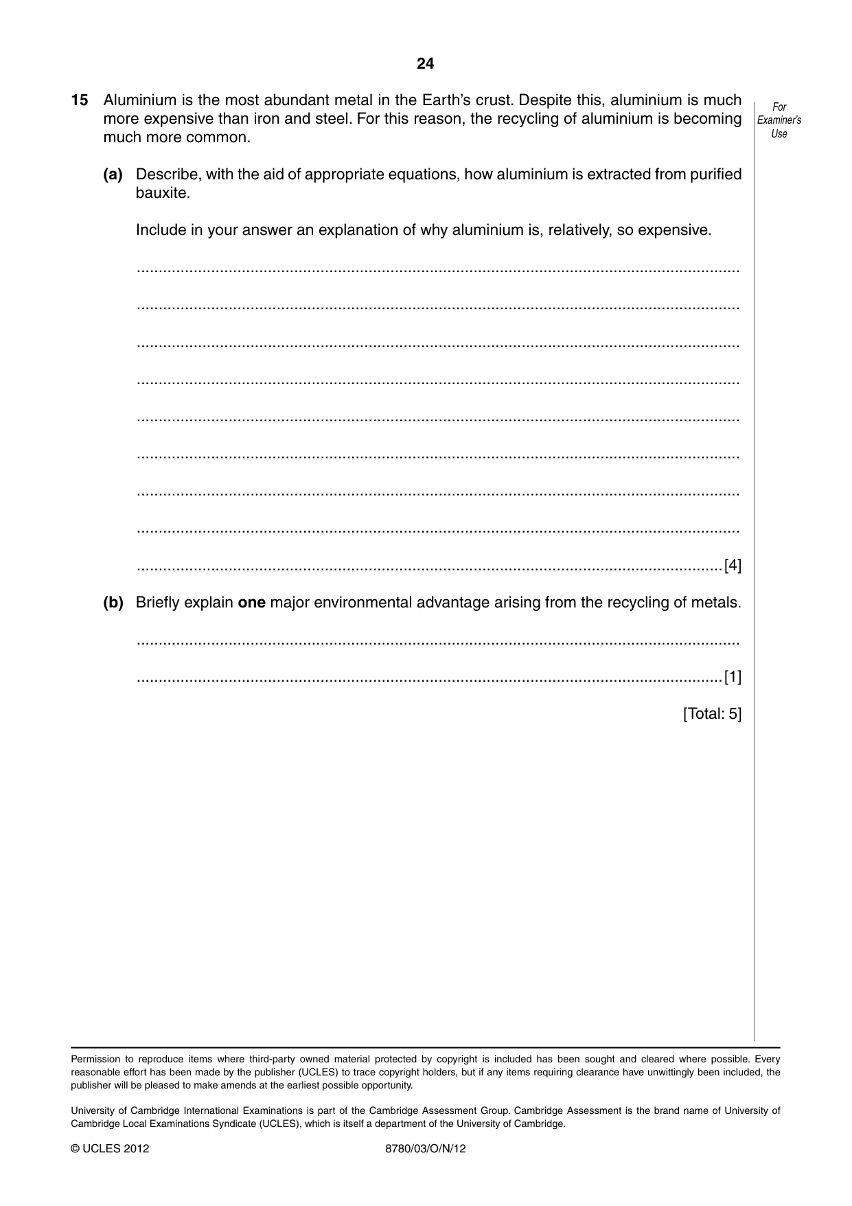 Cambridge A Level Physical Science 8780 2012 Oct/Nov Paper 3 · Variant 1 question paper, page 24 of 24