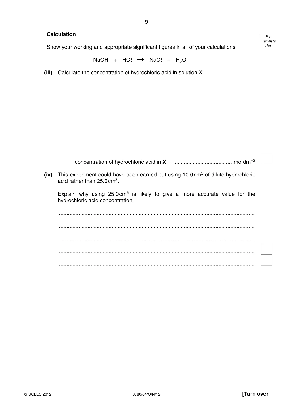 Cambridge A Level Physical Science 8780 2012 Oct/Nov Paper 4 · Variant 1 question paper, page 9 of 16