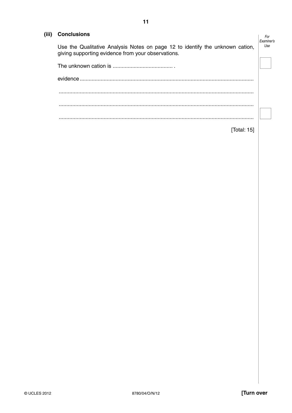 Cambridge A Level Physical Science 8780 2012 Oct/Nov Paper 4 · Variant 1 question paper, page 11 of 16