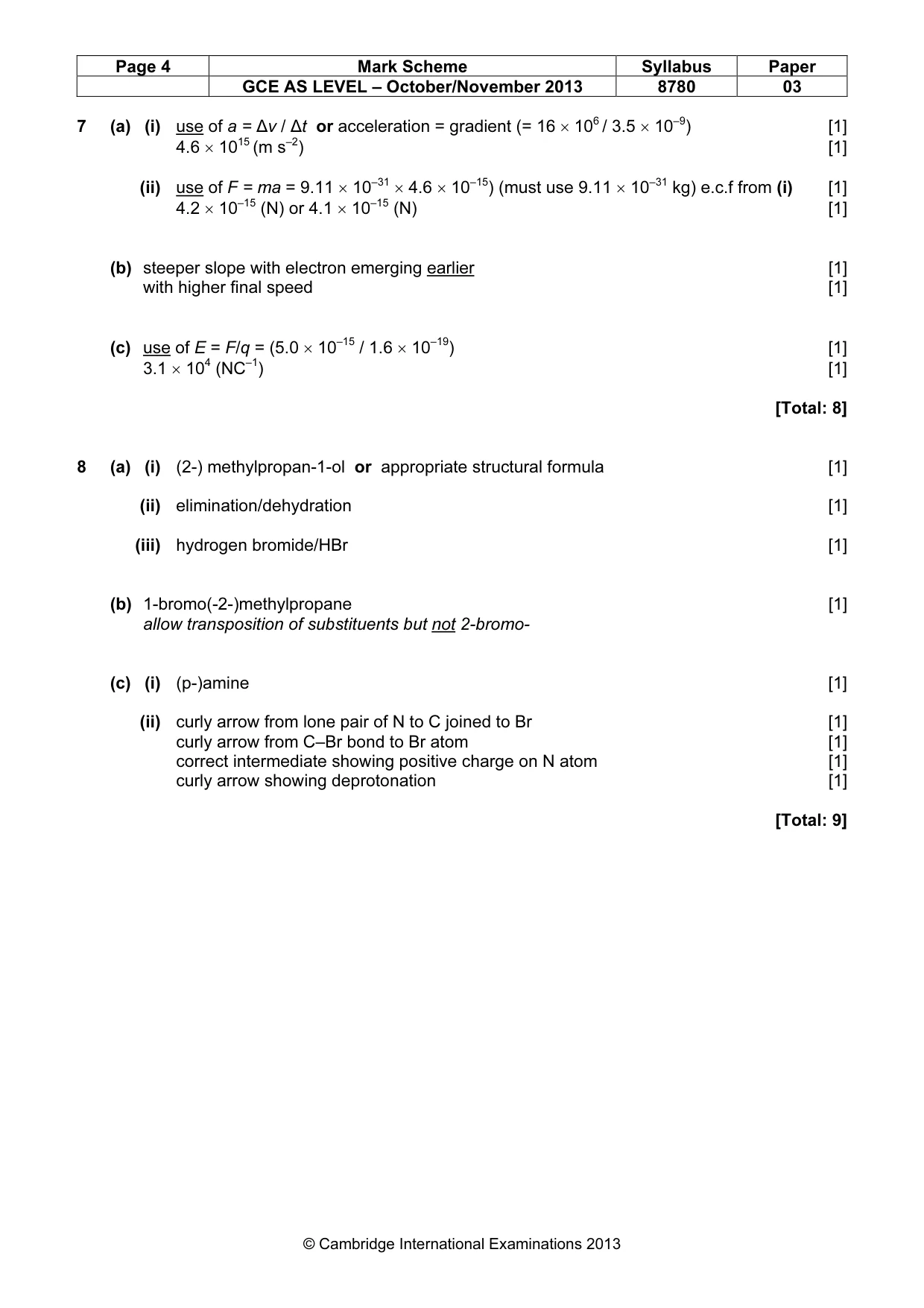 Mark scheme, page 4 of 6