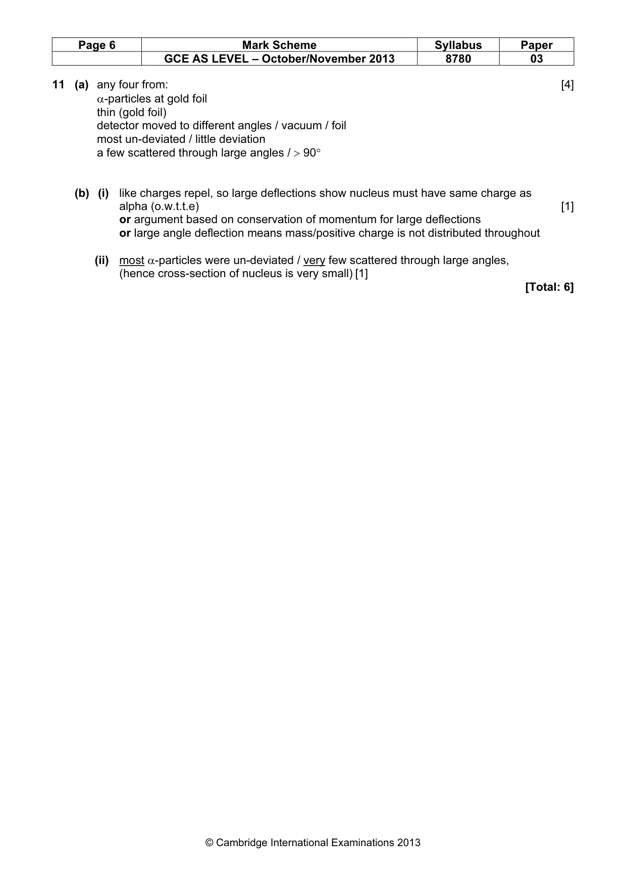 Mark scheme, page 6 of 6