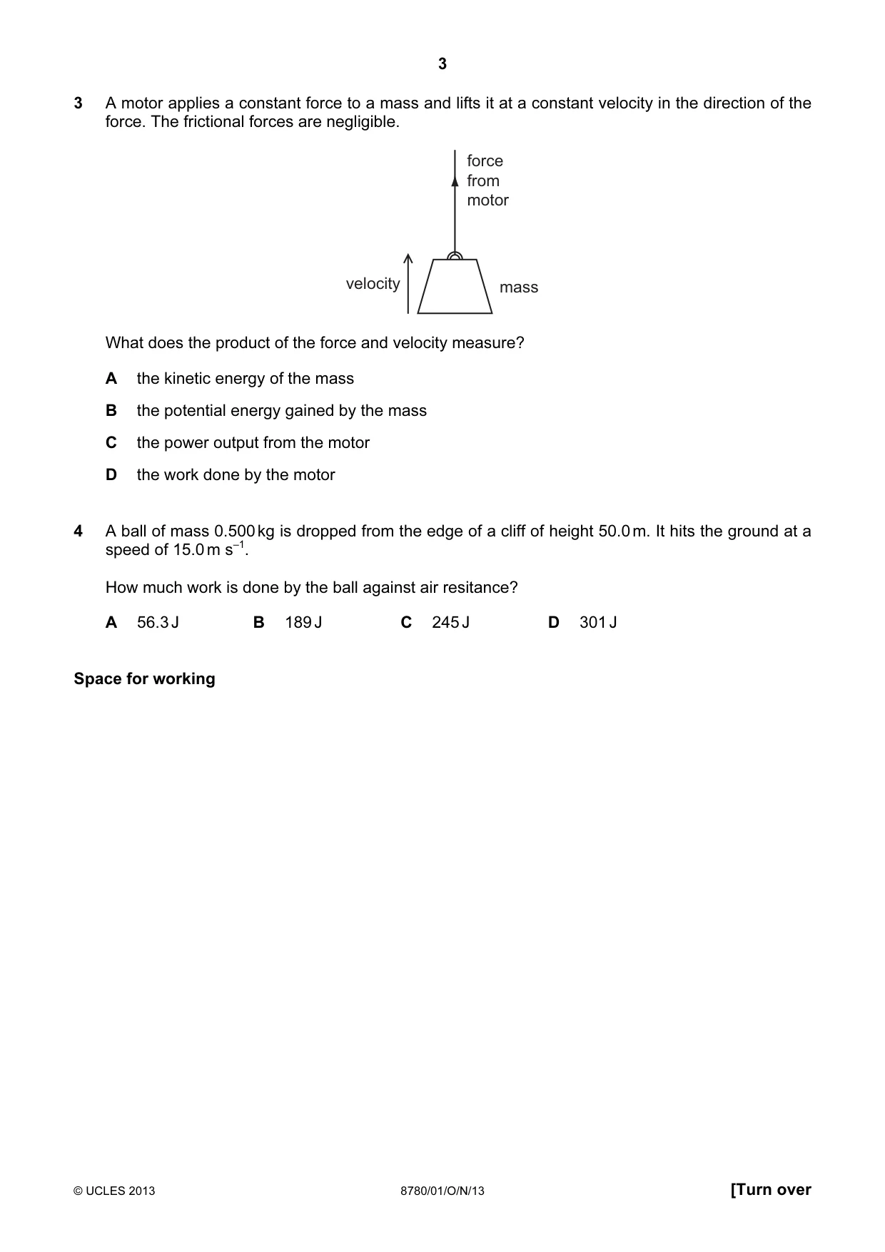 Cambridge A Level Physical Science 8780 2013 Oct/Nov Paper 1 · Variant 1 question paper, page 3 of 16