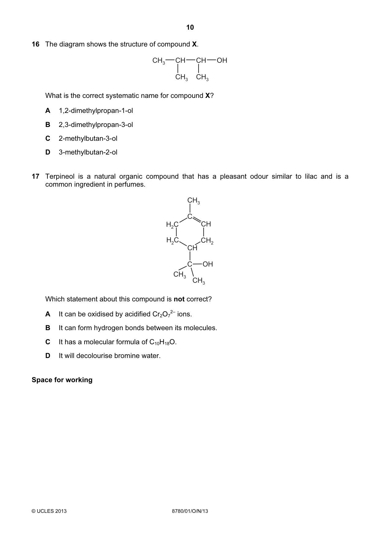 Cambridge A Level Physical Science 8780 2013 Oct/Nov Paper 1 · Variant 1 question paper, page 10 of 16