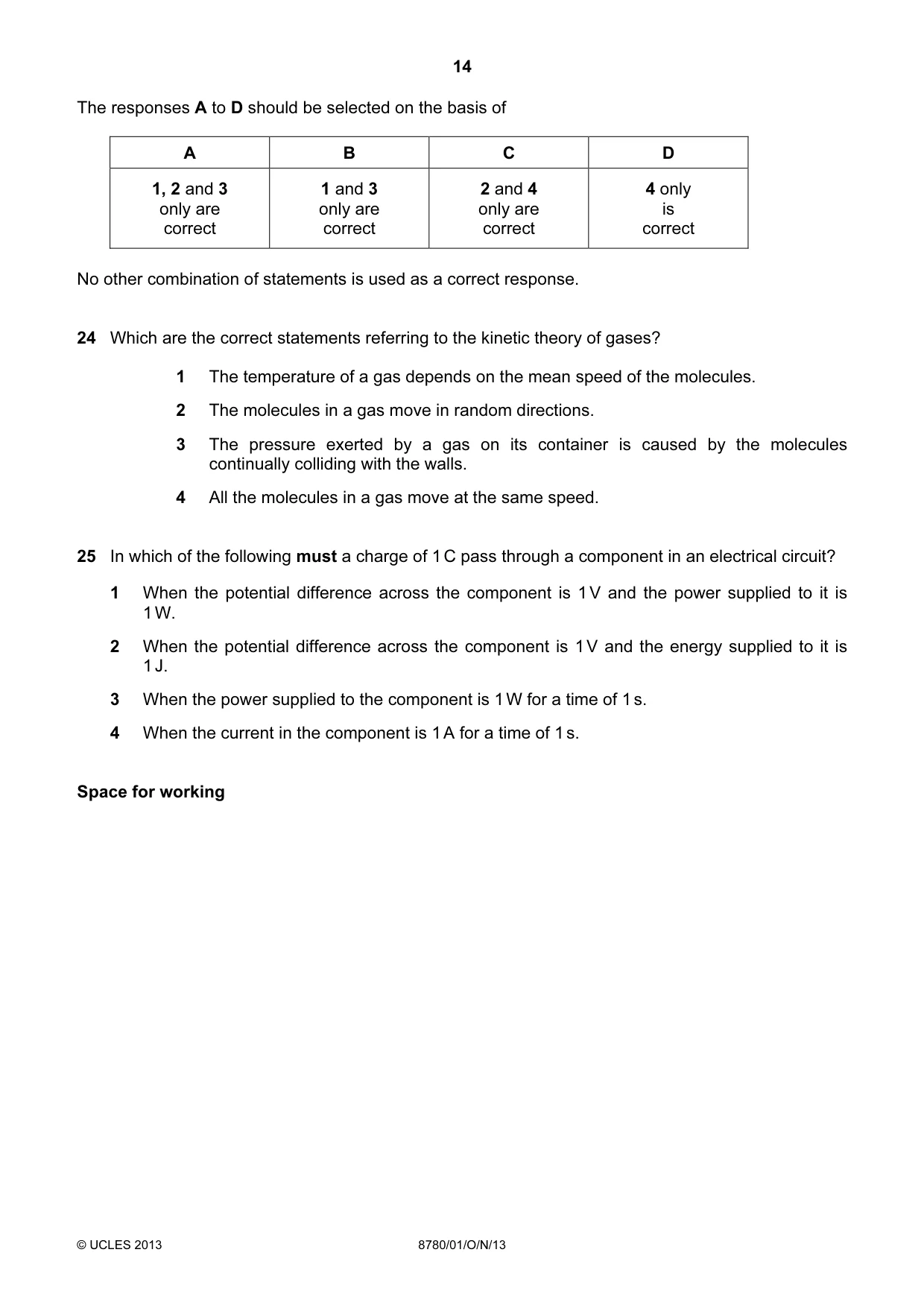Cambridge A Level Physical Science 8780 2013 Oct/Nov Paper 1 · Variant 1 question paper, page 14 of 16