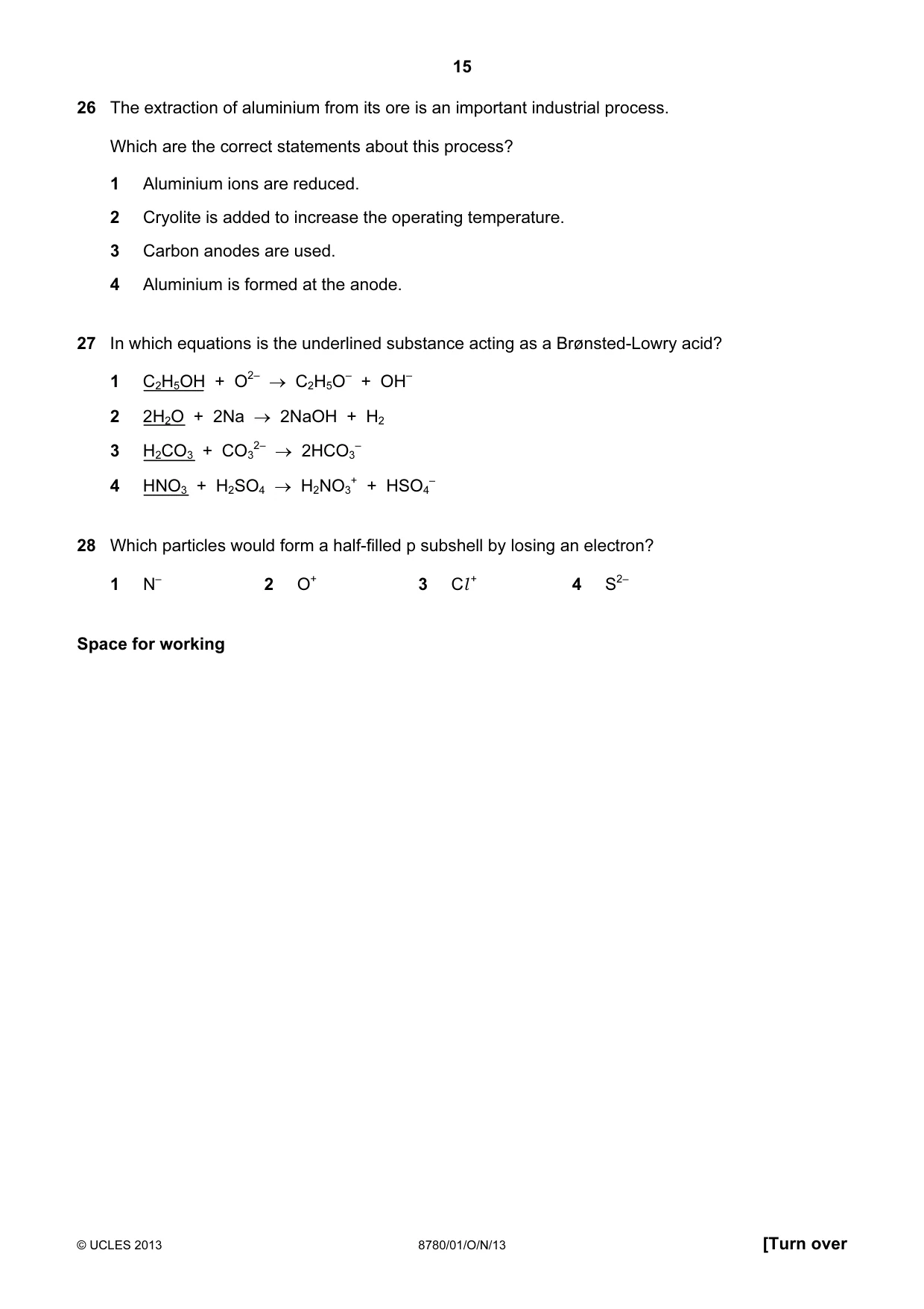 Cambridge A Level Physical Science 8780 2013 Oct/Nov Paper 1 · Variant 1 question paper, page 15 of 16
