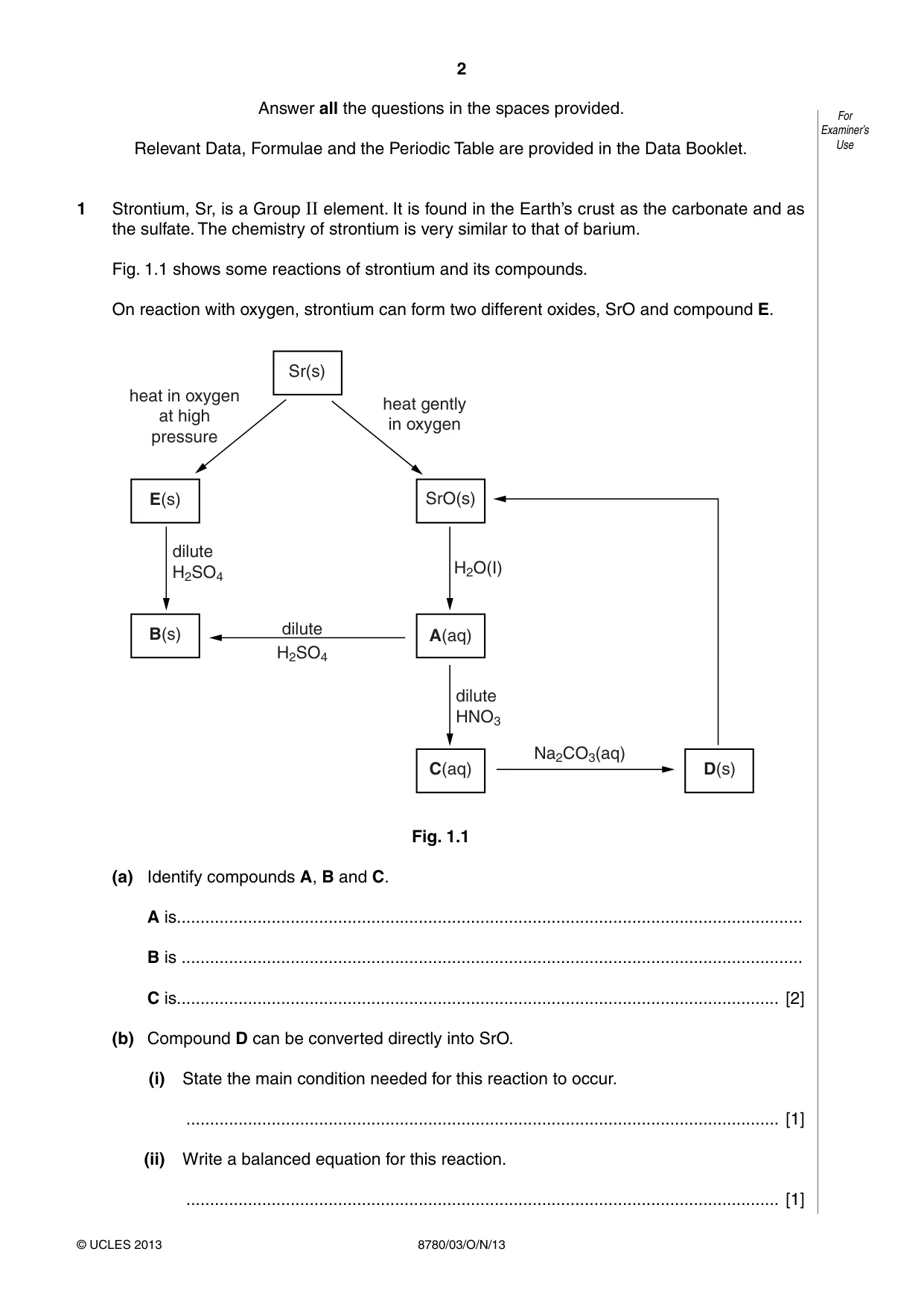 Cambridge A Level Physical Science 8780 2013 Oct/Nov Paper 3 · Variant 1 question paper, page 2 of 20
