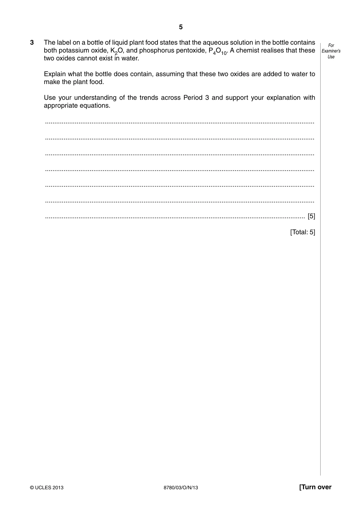Cambridge A Level Physical Science 8780 2013 Oct/Nov Paper 3 · Variant 1 question paper, page 5 of 20