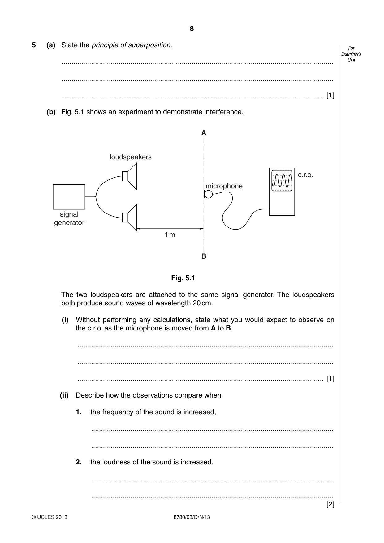 Cambridge A Level Physical Science 8780 2013 Oct/Nov Paper 3 · Variant 1 question paper, page 8 of 20