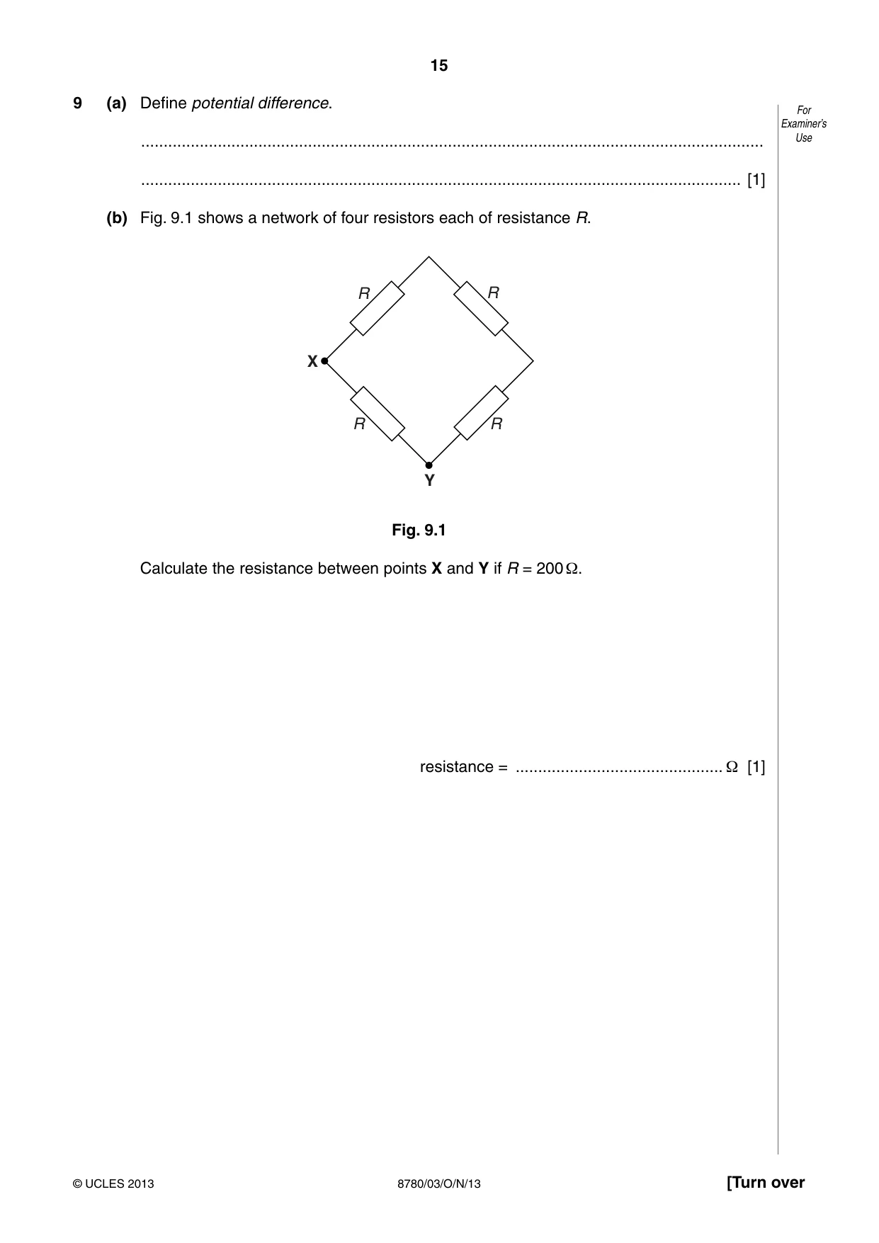 Cambridge A Level Physical Science 8780 2013 Oct/Nov Paper 3 · Variant 1 question paper, page 15 of 20