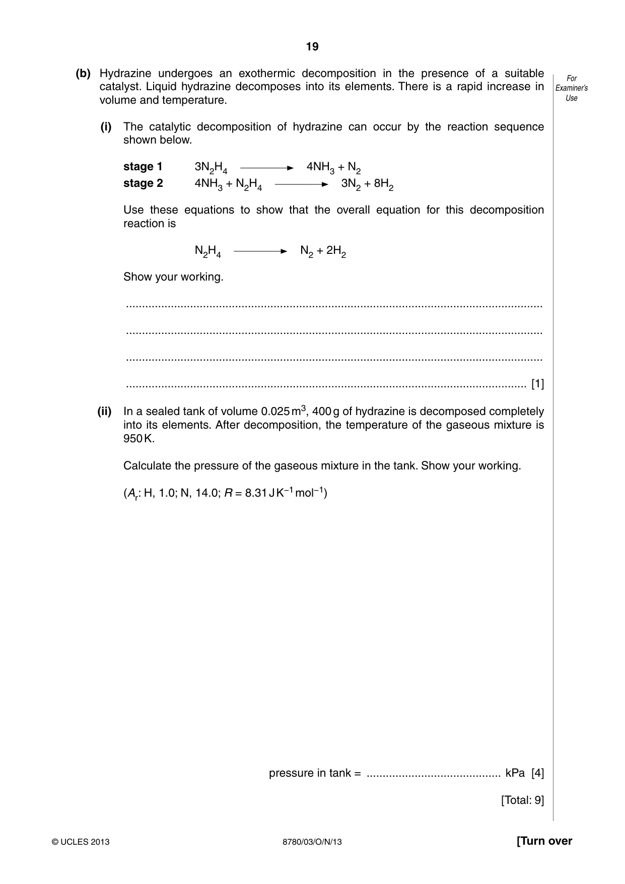 Cambridge A Level Physical Science 8780 2013 Oct/Nov Paper 3 · Variant 1 question paper, page 19 of 20