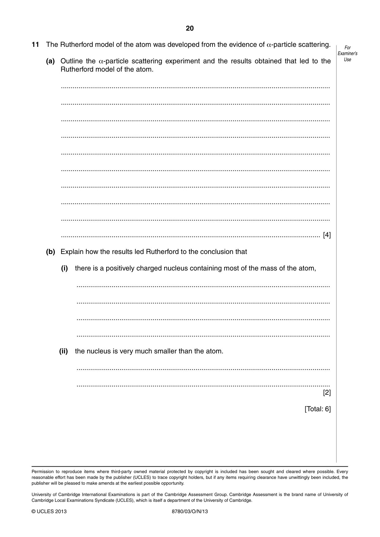 Cambridge A Level Physical Science 8780 2013 Oct/Nov Paper 3 · Variant 1 question paper, page 20 of 20