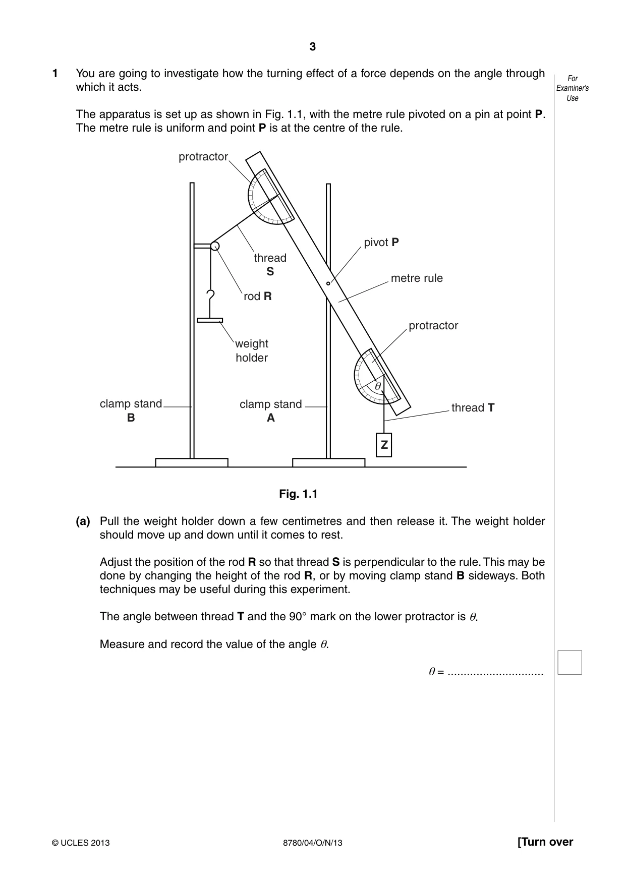 Cambridge A Level Physical Science 8780 2013 Oct/Nov Paper 4 · Variant 1 question paper, page 3 of 12