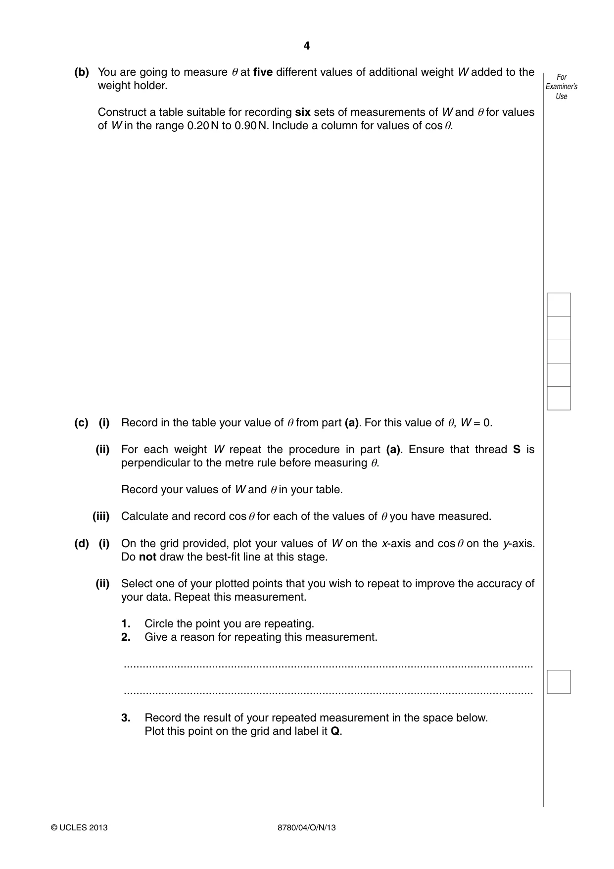 Cambridge A Level Physical Science 8780 2013 Oct/Nov Paper 4 · Variant 1 question paper, page 4 of 12