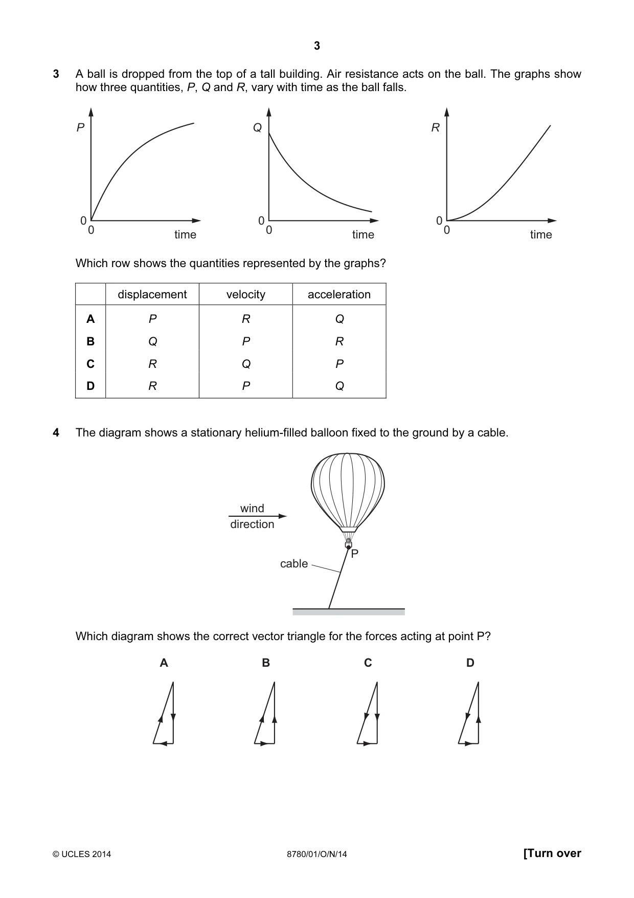 Cambridge A Level Physical Science 8780 2014 Oct/Nov Paper 1 · Variant 1 question paper, page 3 of 16