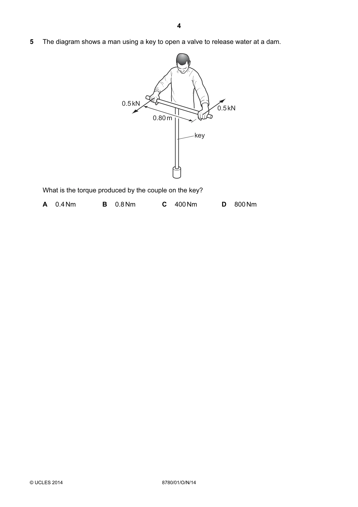 Cambridge A Level Physical Science 8780 2014 Oct/Nov Paper 1 · Variant 1 question paper, page 4 of 16