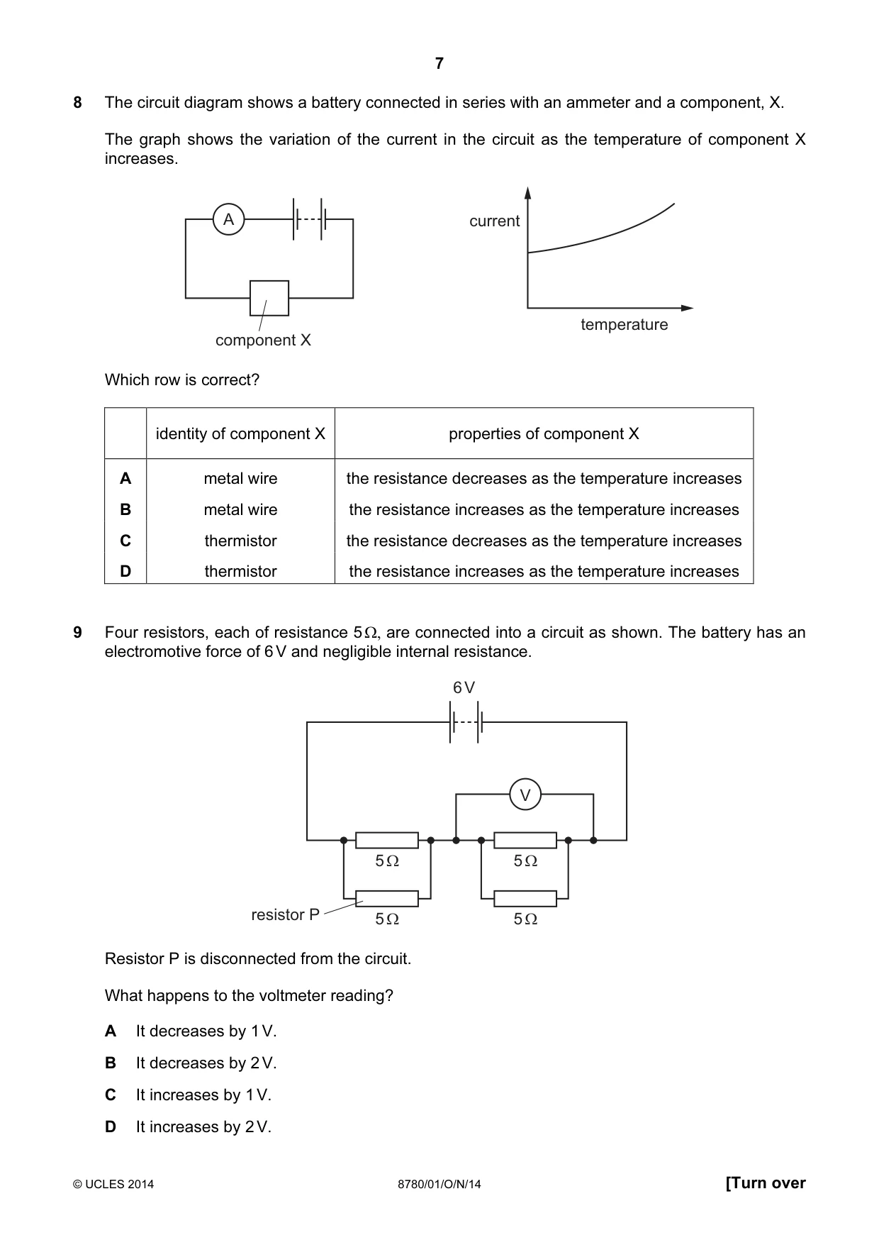 Cambridge A Level Physical Science 8780 2014 Oct/Nov Paper 1 · Variant 1 question paper, page 7 of 16