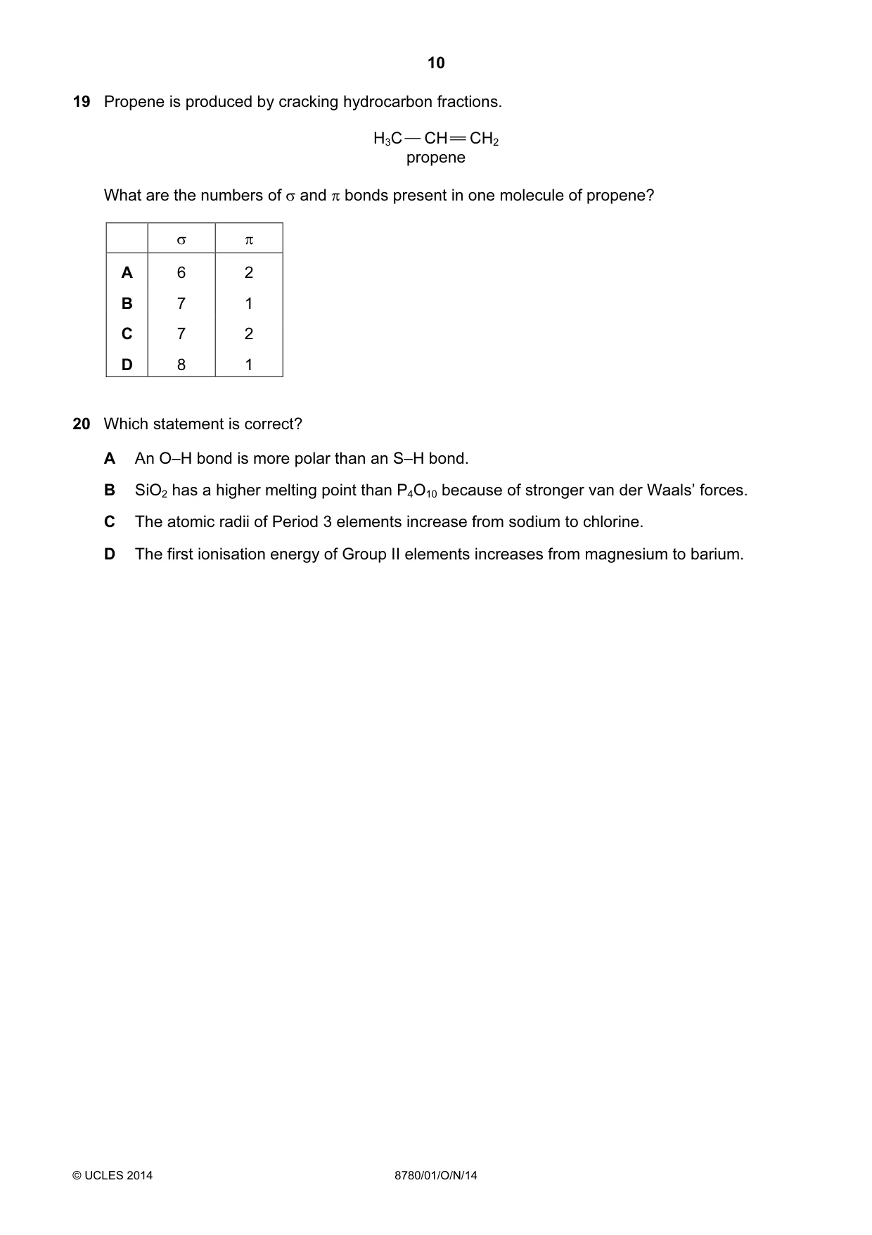 Cambridge A Level Physical Science 8780 2014 Oct/Nov Paper 1 · Variant 1 question paper, page 10 of 16