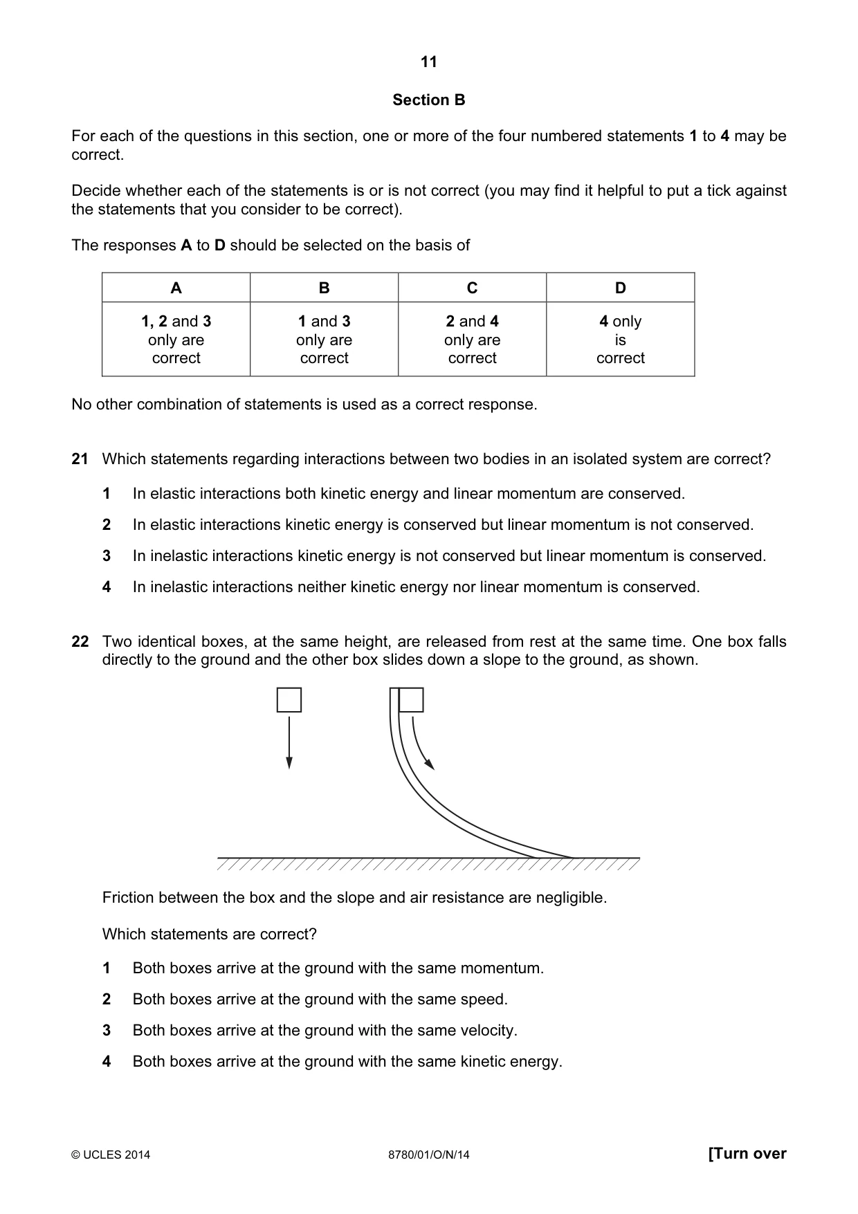 Cambridge A Level Physical Science 8780 2014 Oct/Nov Paper 1 · Variant 1 question paper, page 11 of 16