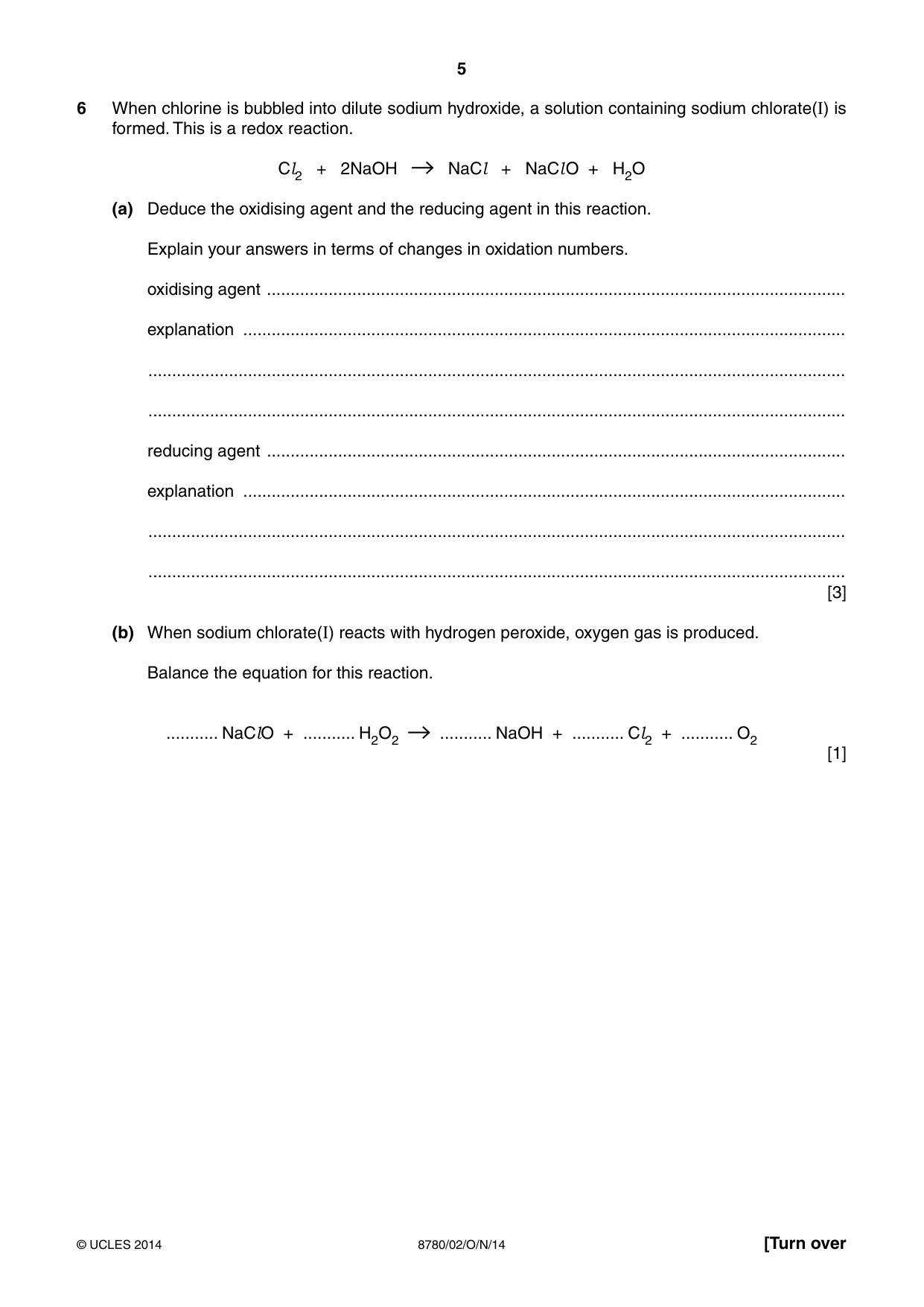Cambridge A Level Physical Science 8780 2014 Oct/Nov Paper 2 · Variant 1 question paper, page 5 of 12