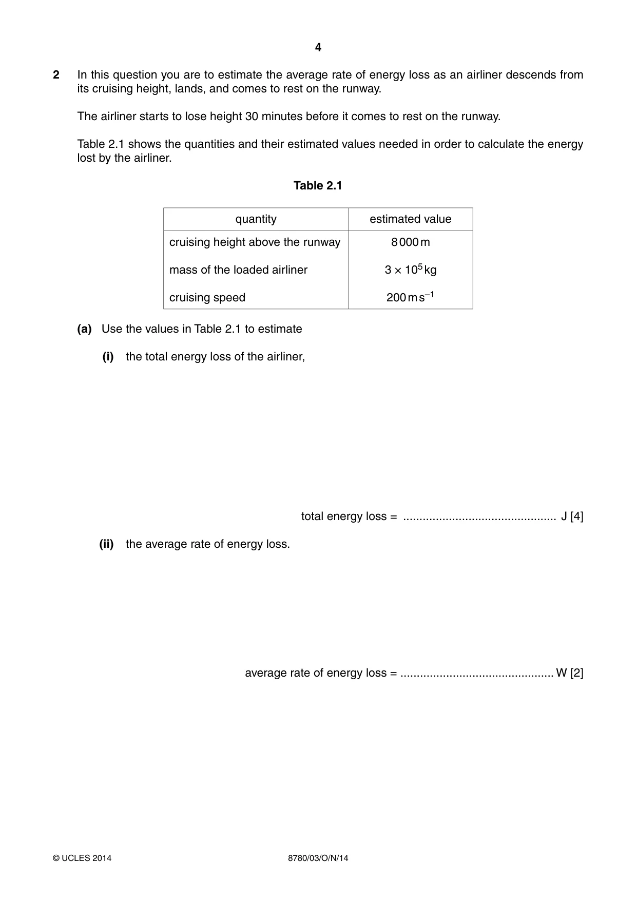 Cambridge A Level Physical Science 8780 2014 Oct/Nov Paper 3 · Variant 1 question paper, page 4 of 20