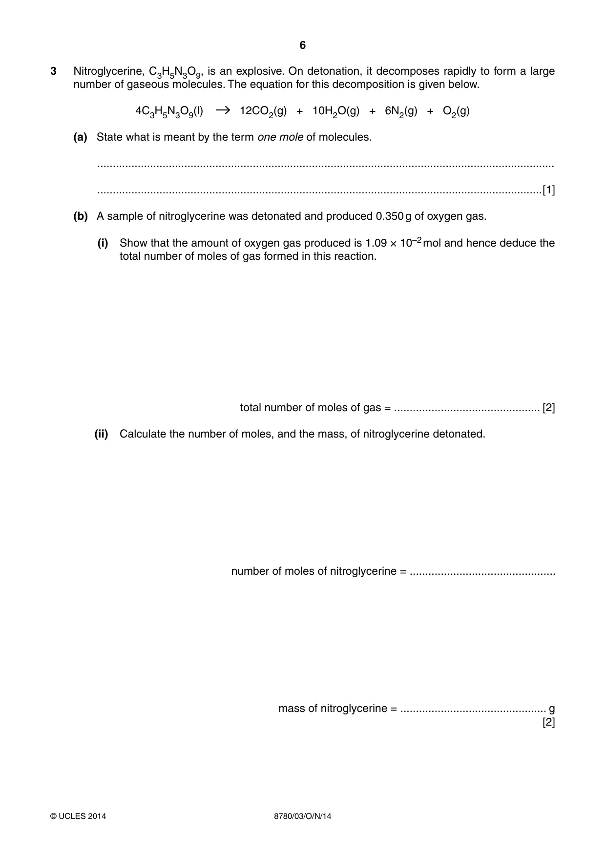 Cambridge A Level Physical Science 8780 2014 Oct/Nov Paper 3 · Variant 1 question paper, page 6 of 20