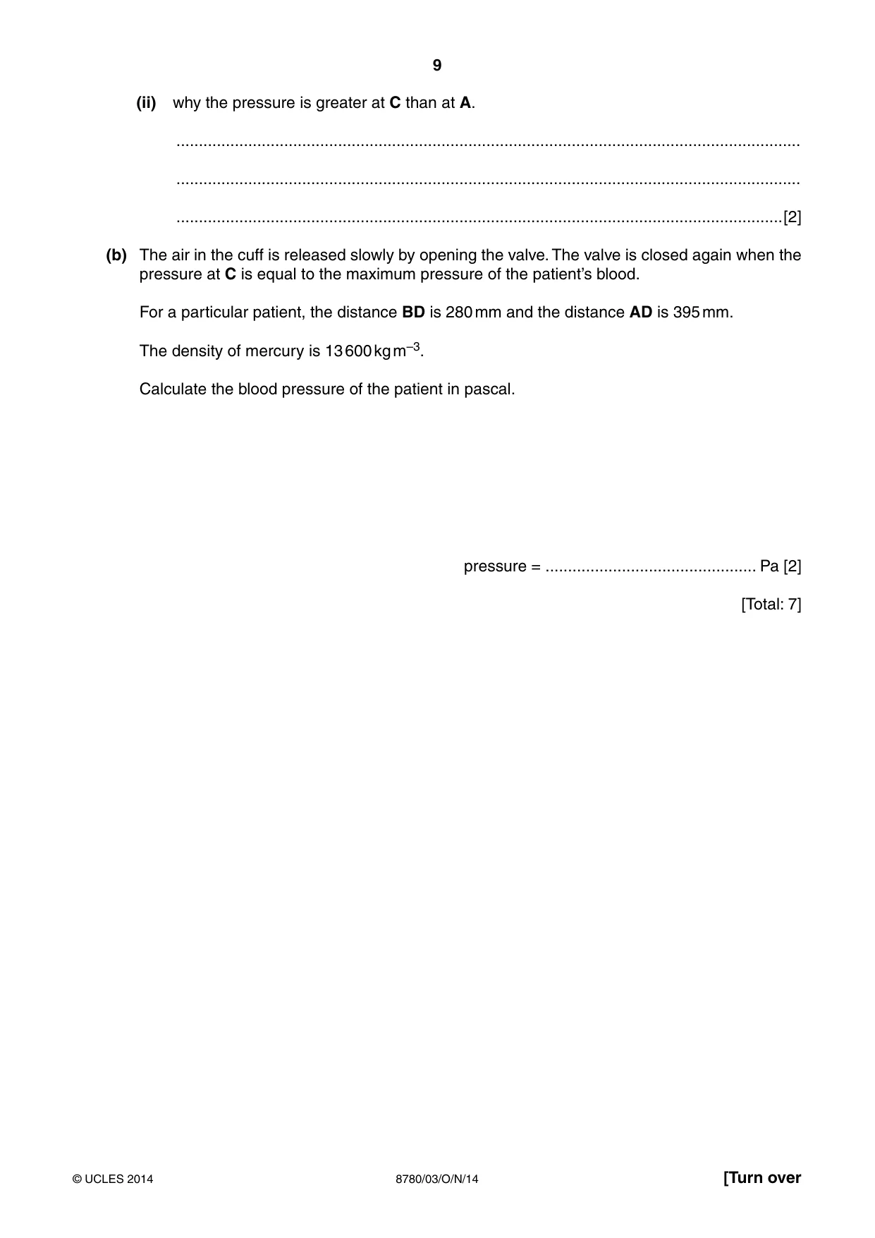 Cambridge A Level Physical Science 8780 2014 Oct/Nov Paper 3 · Variant 1 question paper, page 9 of 20