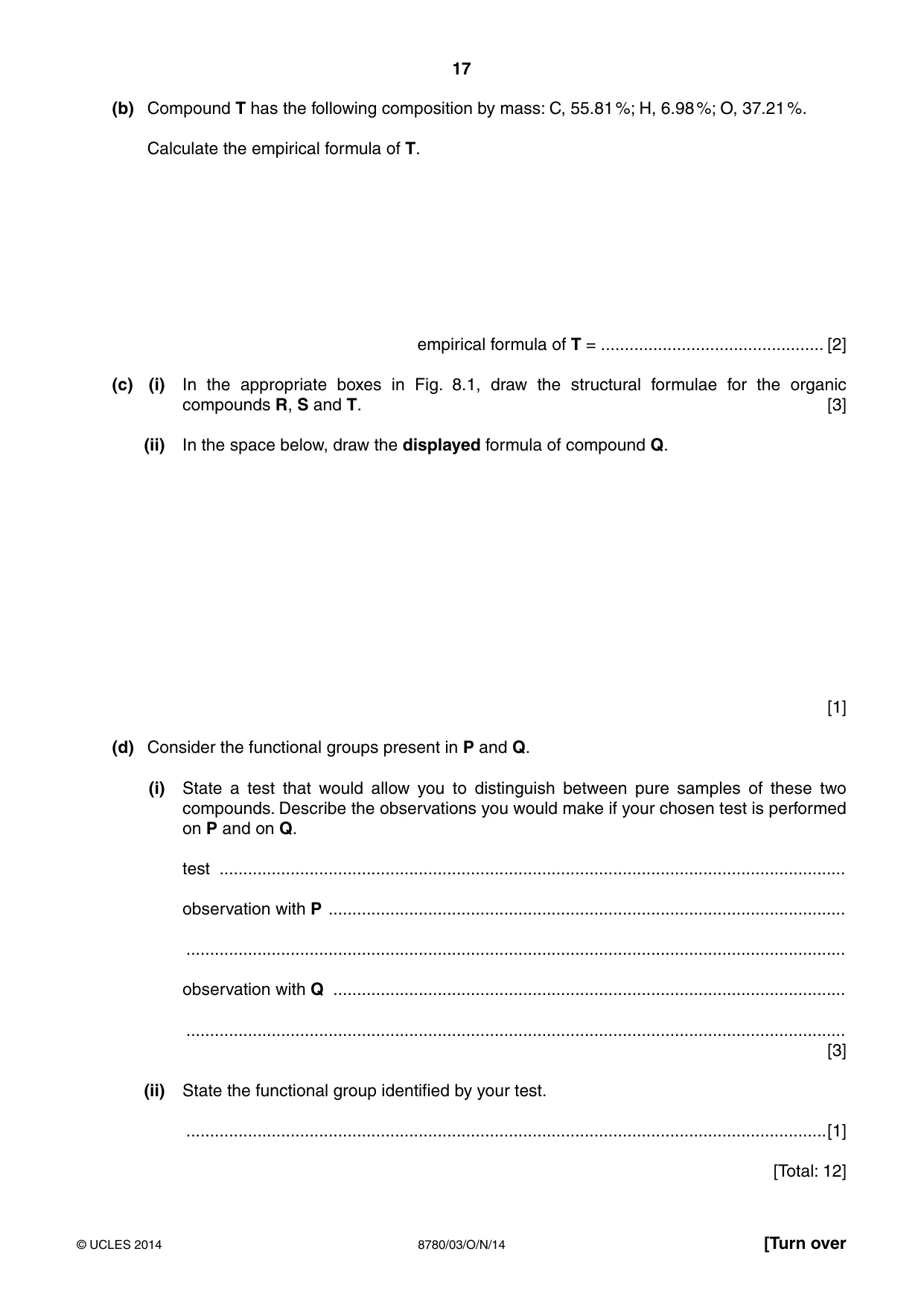 Cambridge A Level Physical Science 8780 2014 Oct/Nov Paper 3 · Variant 1 question paper, page 17 of 20