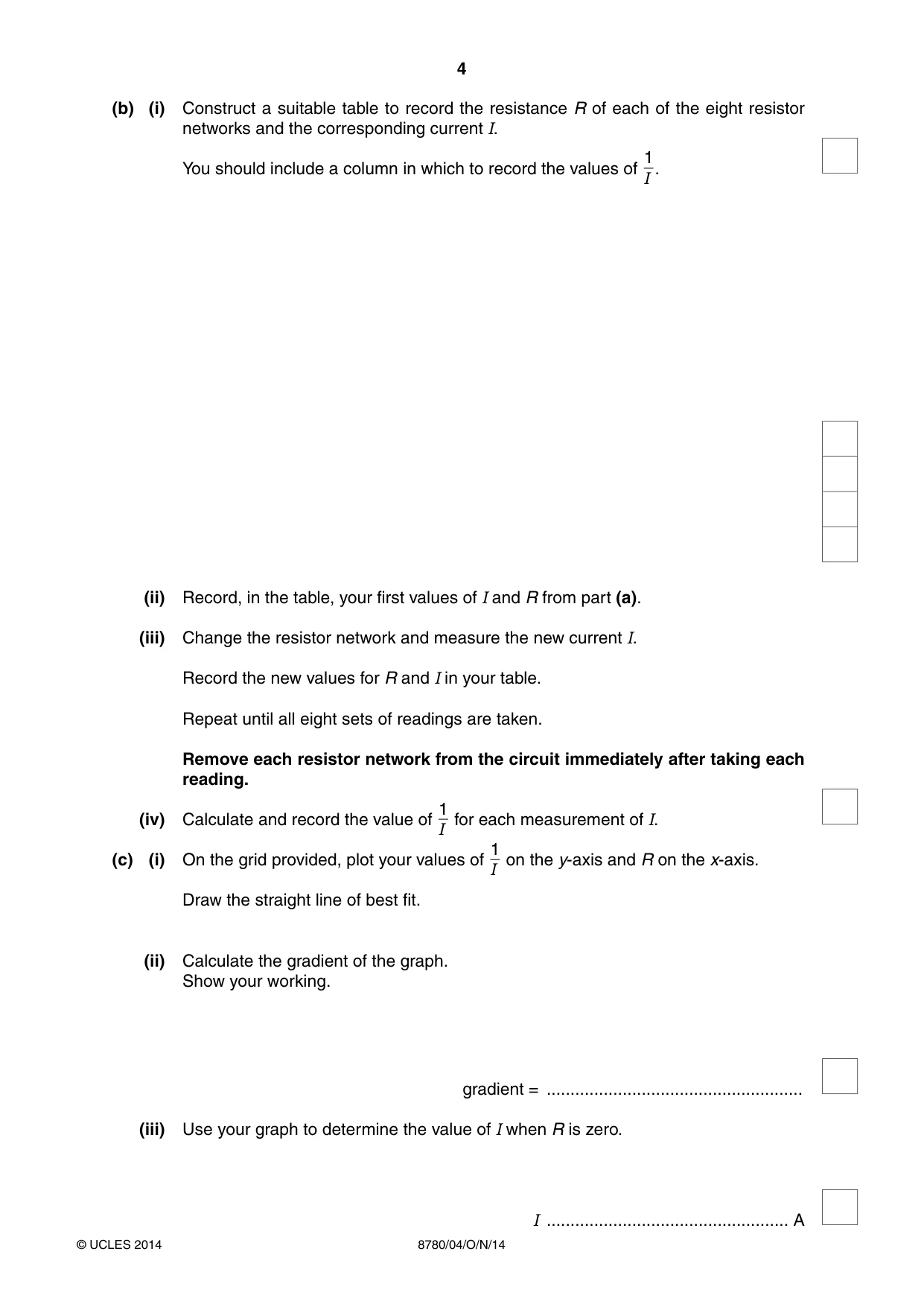 Cambridge A Level Physical Science 8780 2014 Oct/Nov Paper 4 · Variant 1 question paper, page 4 of 16
