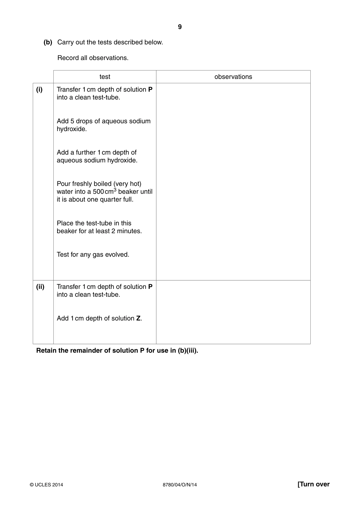 Cambridge A Level Physical Science 8780 2014 Oct/Nov Paper 4 · Variant 1 question paper, page 9 of 16